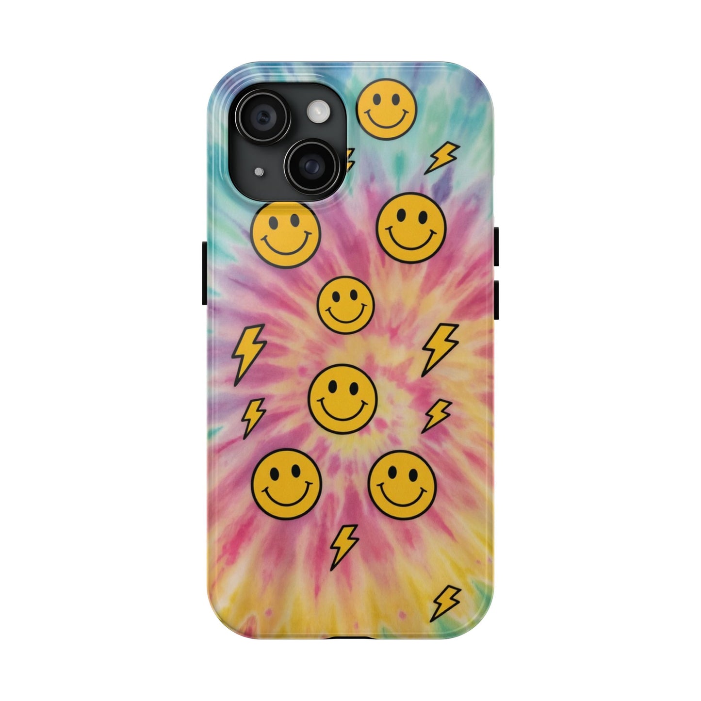 Colorful Smiley Lightning Tough Phone Case - Fun & Durable