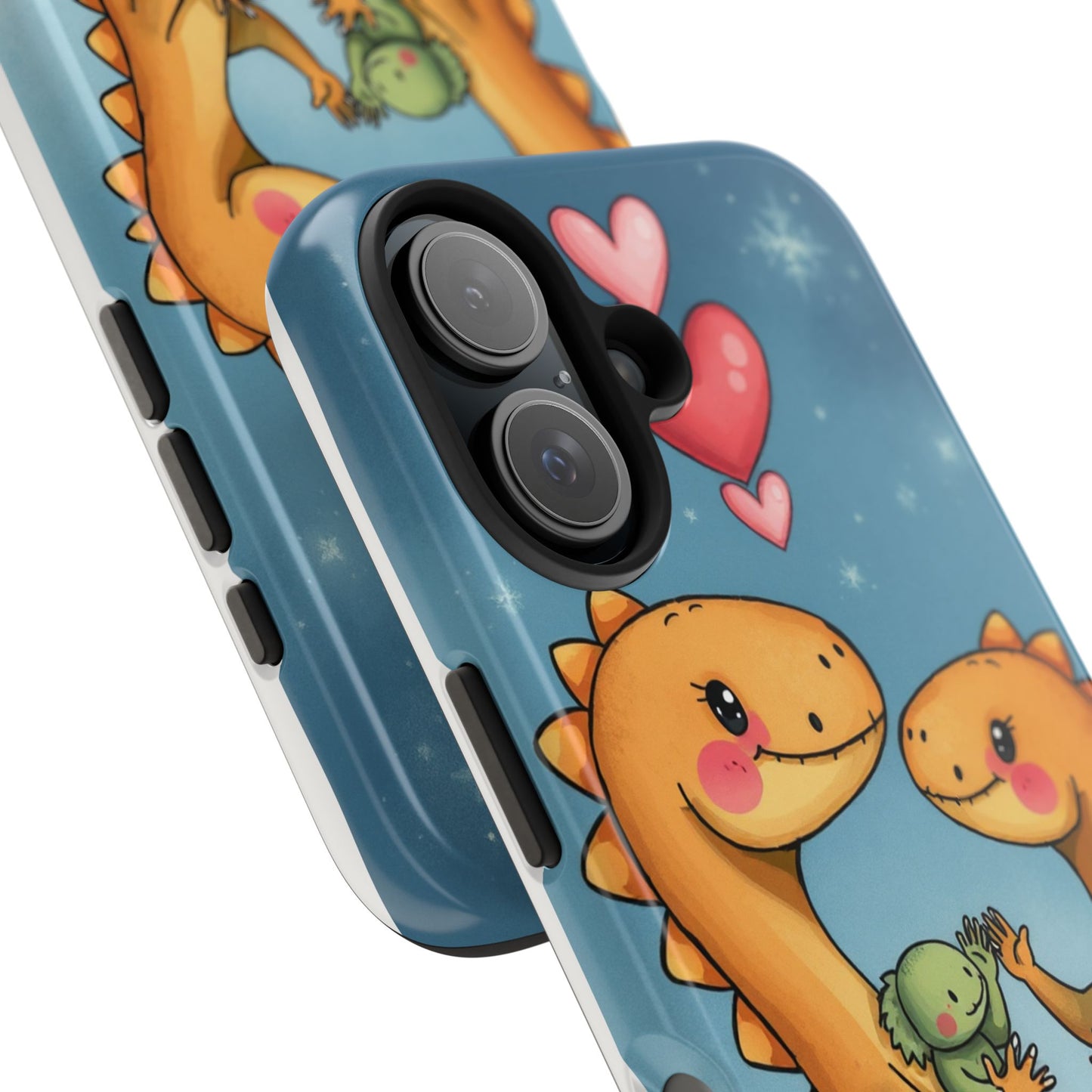 Dino Love Tough Phone Case - Cute & Durable Design for Kids & Parents