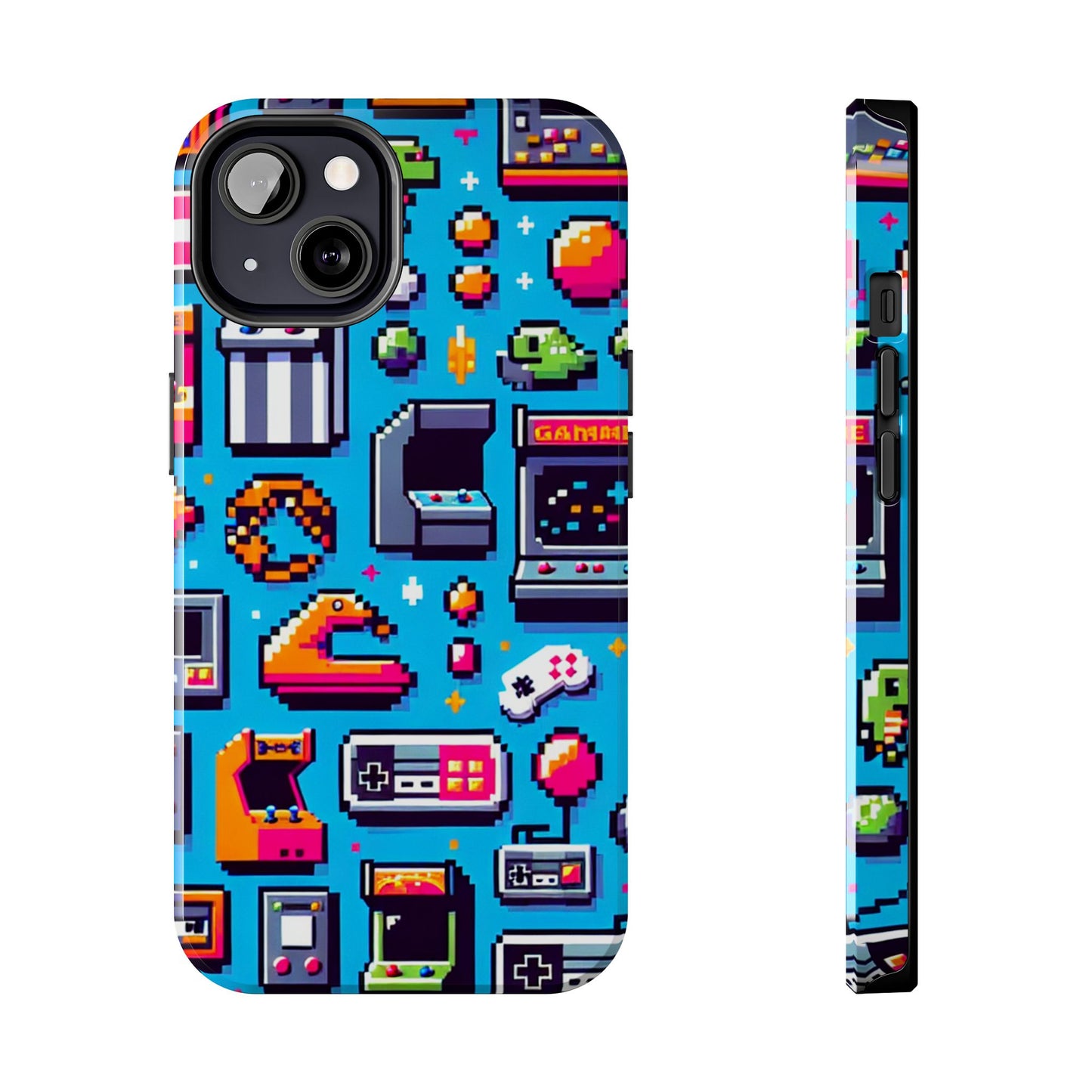 Retro Gaming Tough Phone Case - Pixel Art Design for Gamers - for iPhone