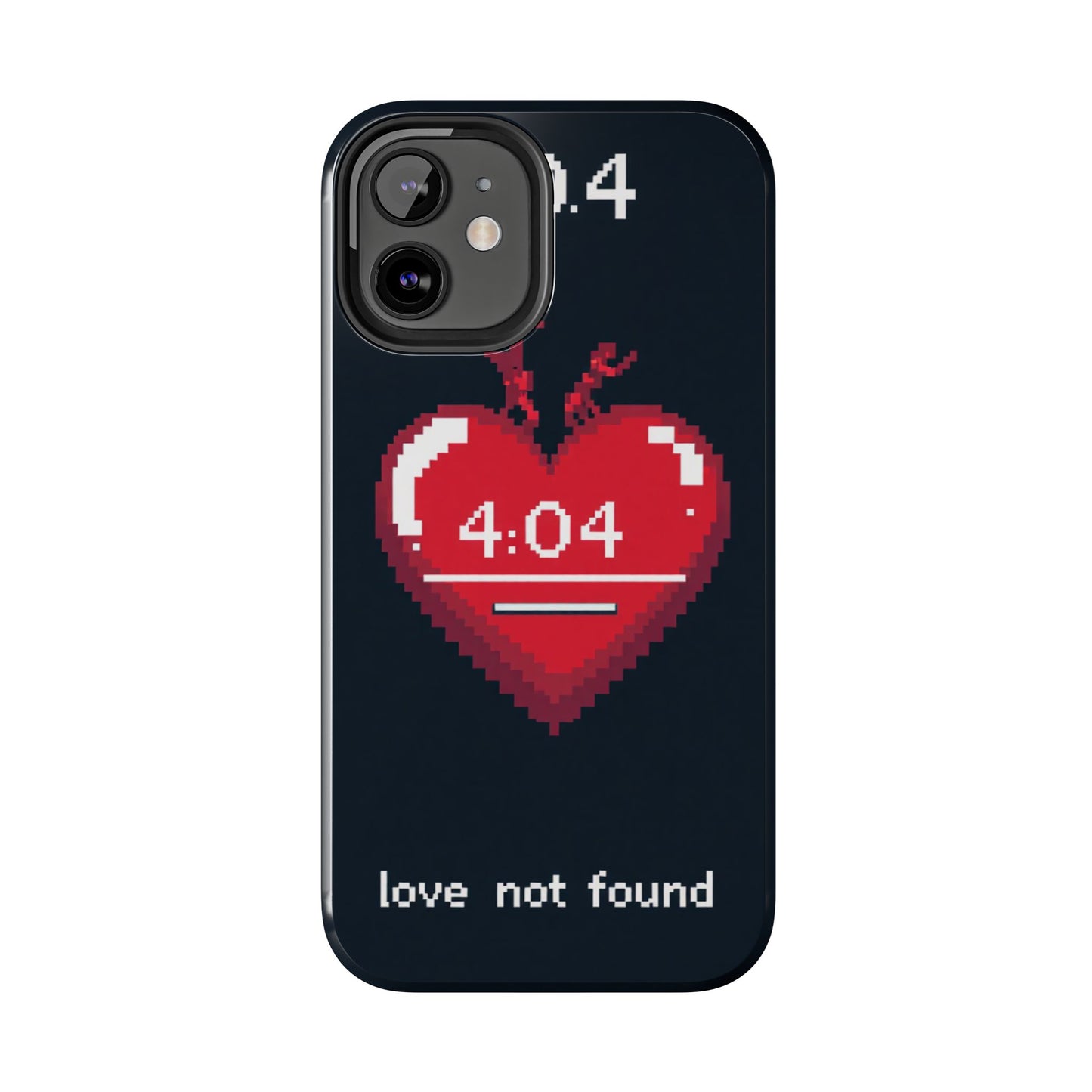 Vintage Pixel Heart Tough Phone Case - "404 Love Not Found" Design