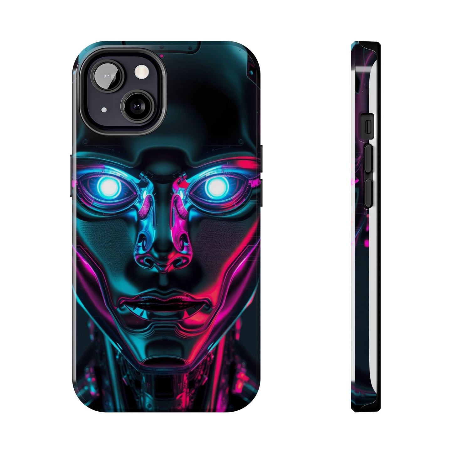 Futuristic Phone Case, Tough Phone Cover, Cyberpunk Style, Robot Design, Gift for Tech Lovers, Unique Phone Accessories