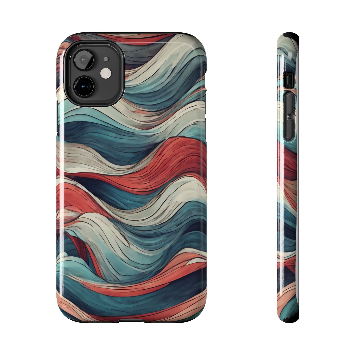 Abstract Waves Tough Phone Case - Stylish & Durable Phone Protection - for iPhone