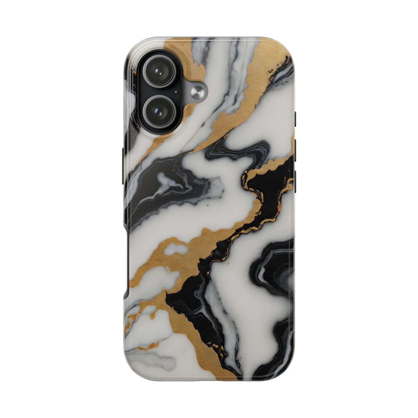 Elegant Gold Marble Tough Phone Case - Stylish Protection for Your iPhone