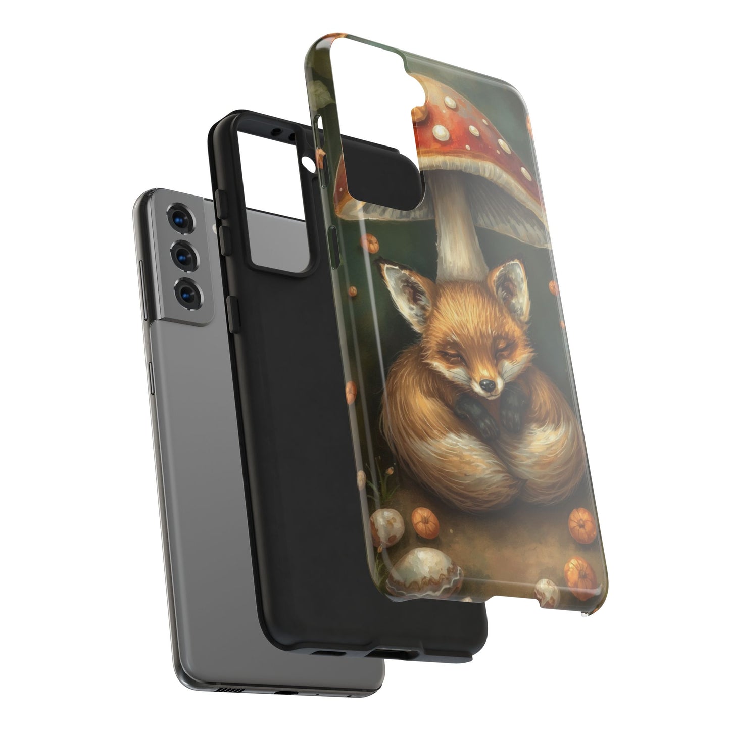Cute Fox & Mushroom Phone Case - Tough Protective Cover