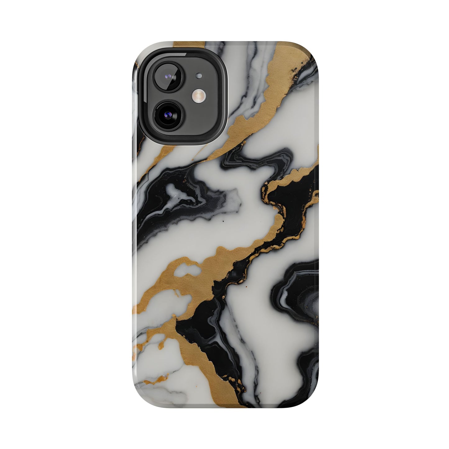 Elegant Gold Marble Tough Phone Case - Stylish Protection for Your iPhone