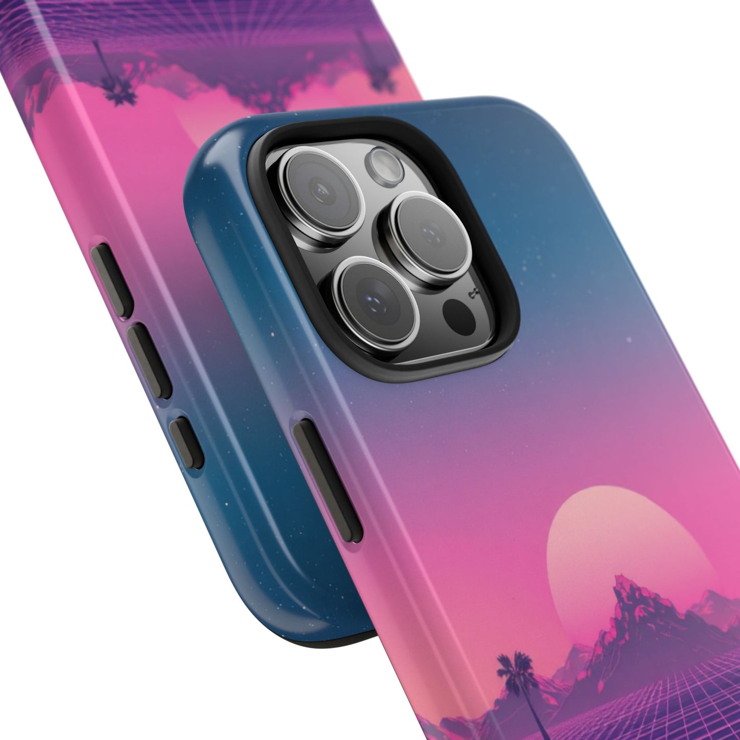 Retro Aesthetic Tough Phone Case - Vibrant Sunset Design
