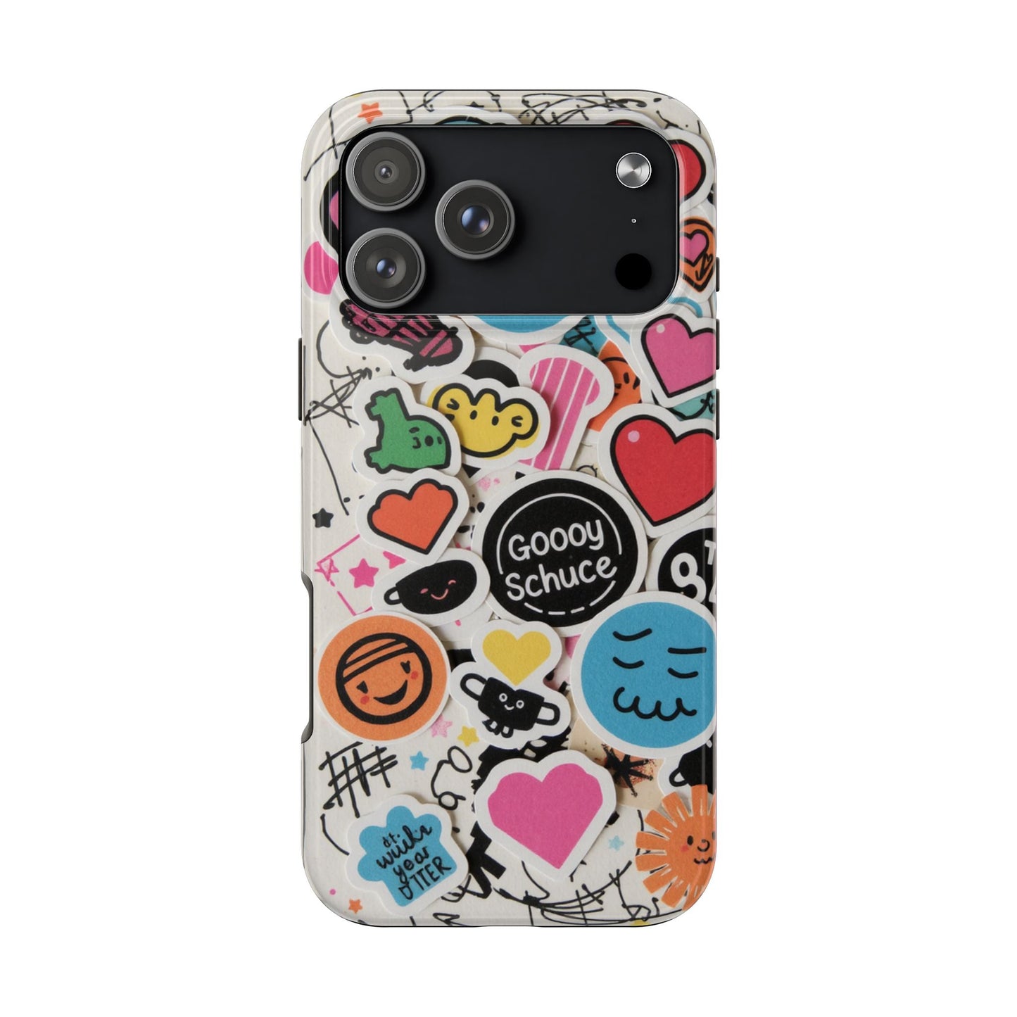 Colorful Stickers Phone Case - Fun & Trendy Tough Phone Cases