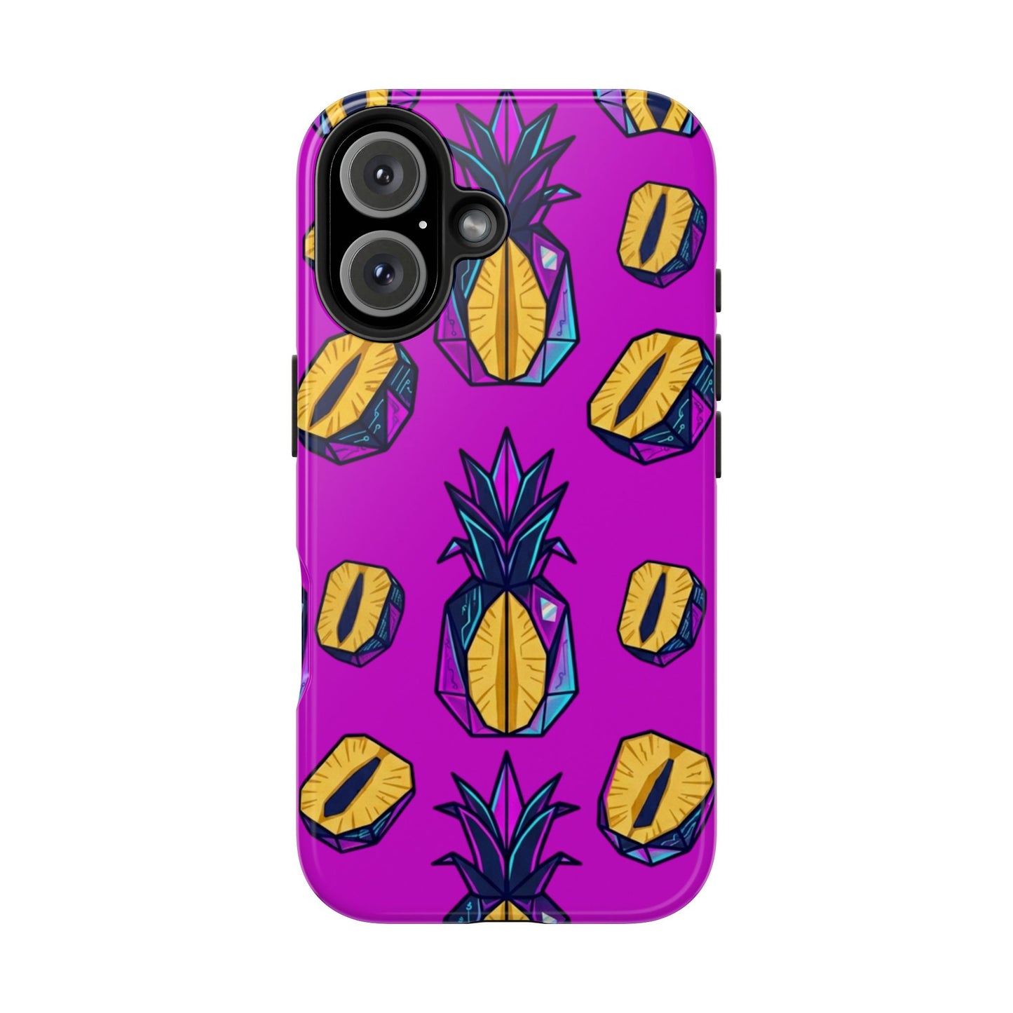 Cyberpunk Origami Pineapple iPhone Case