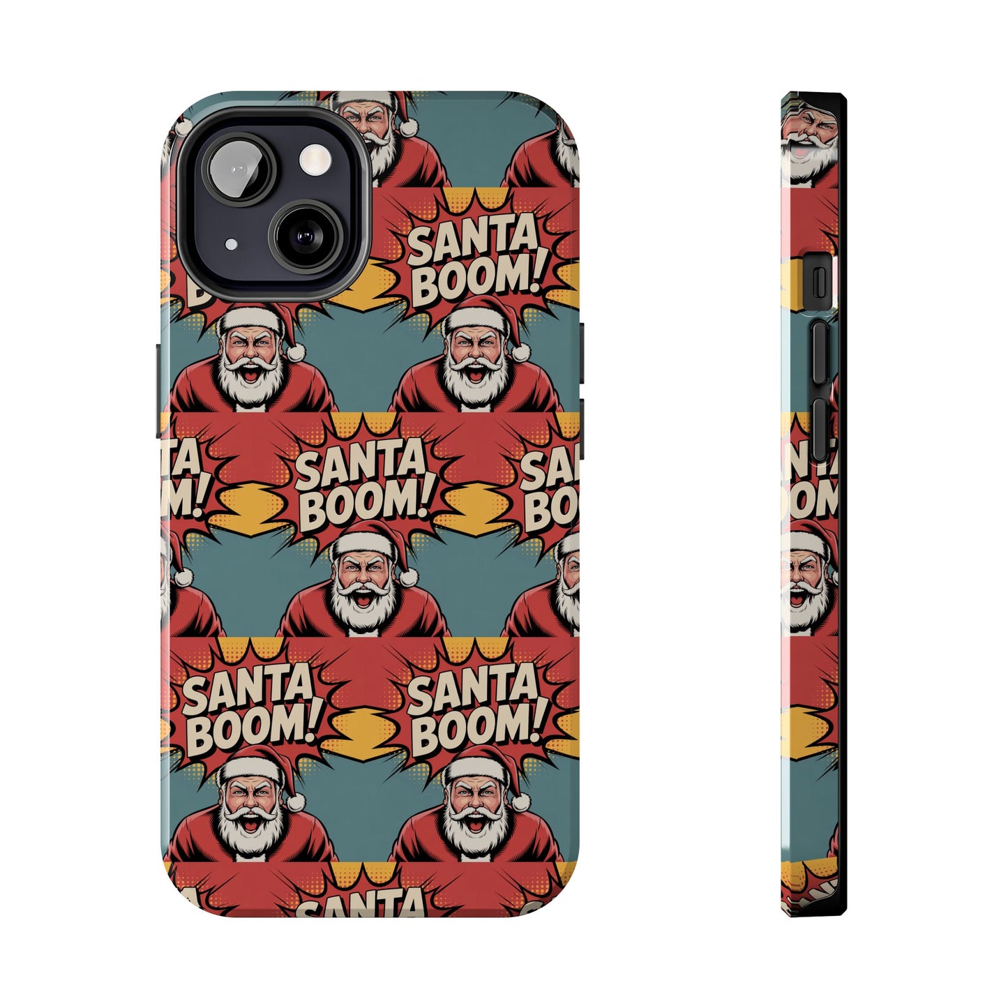 Festive Santa Boom Pattern Tough Phone Case