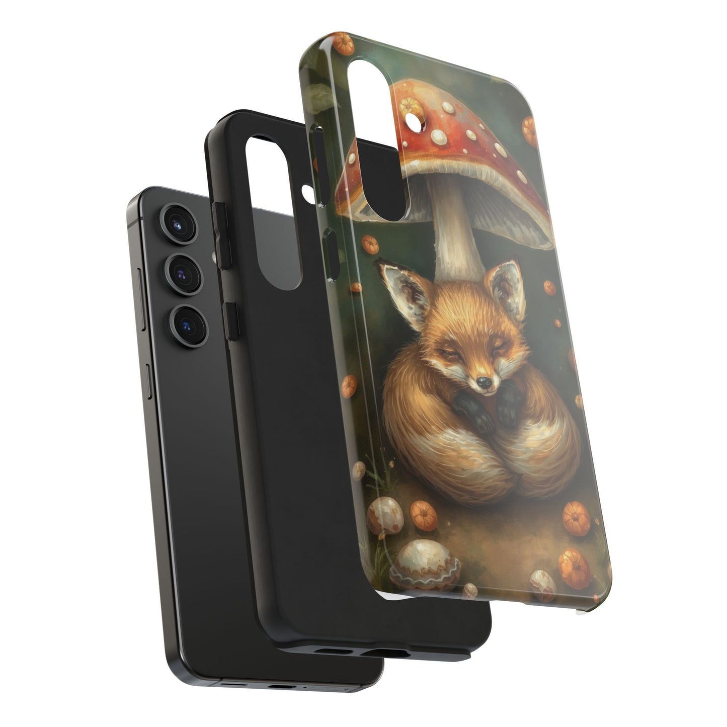 Cute Fox & Mushroom Phone Case - Tough Protective Cover