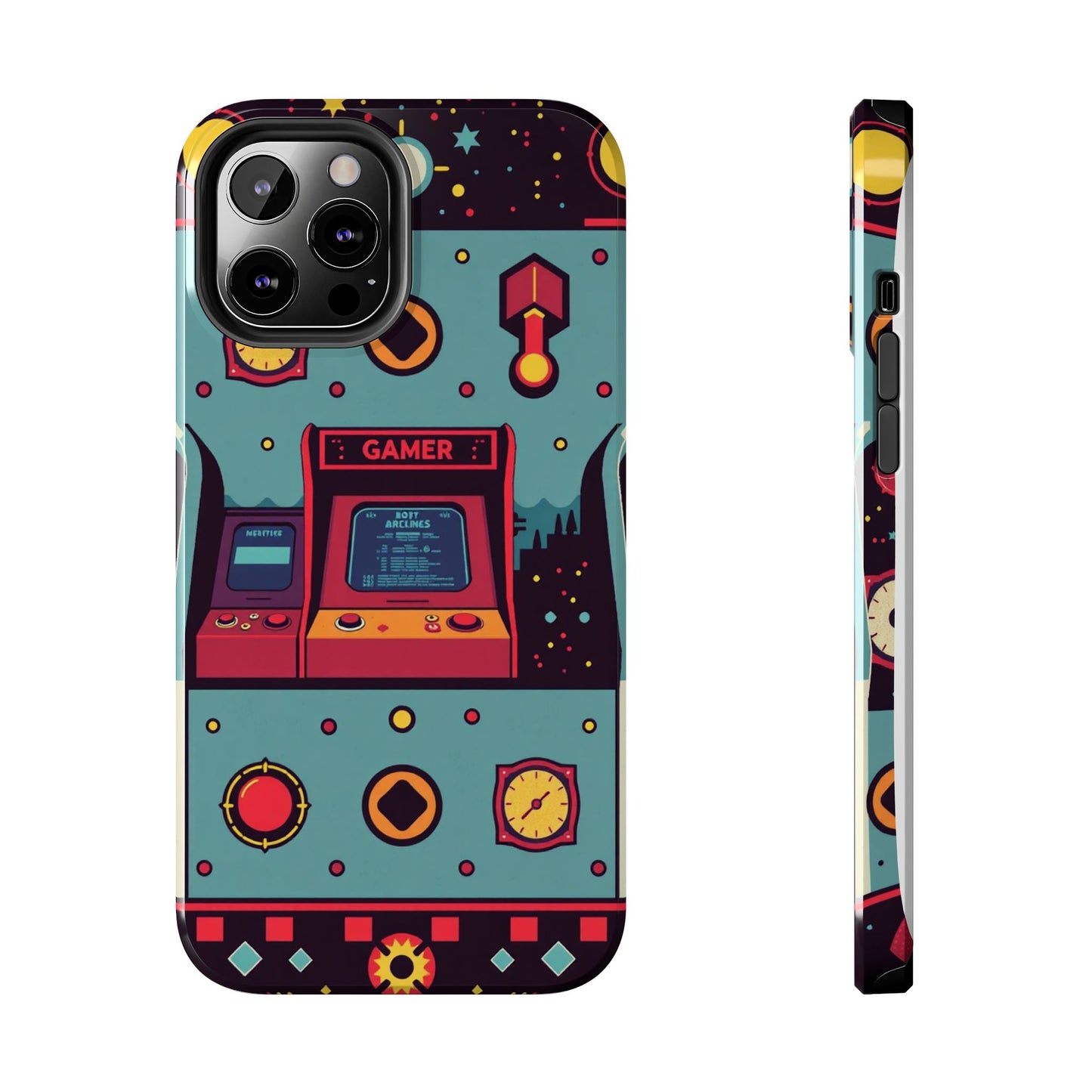 Retro Gamer Tough Phone Case - Vibrant Arcade Design for Gaming Enthusiasts - for iPhone