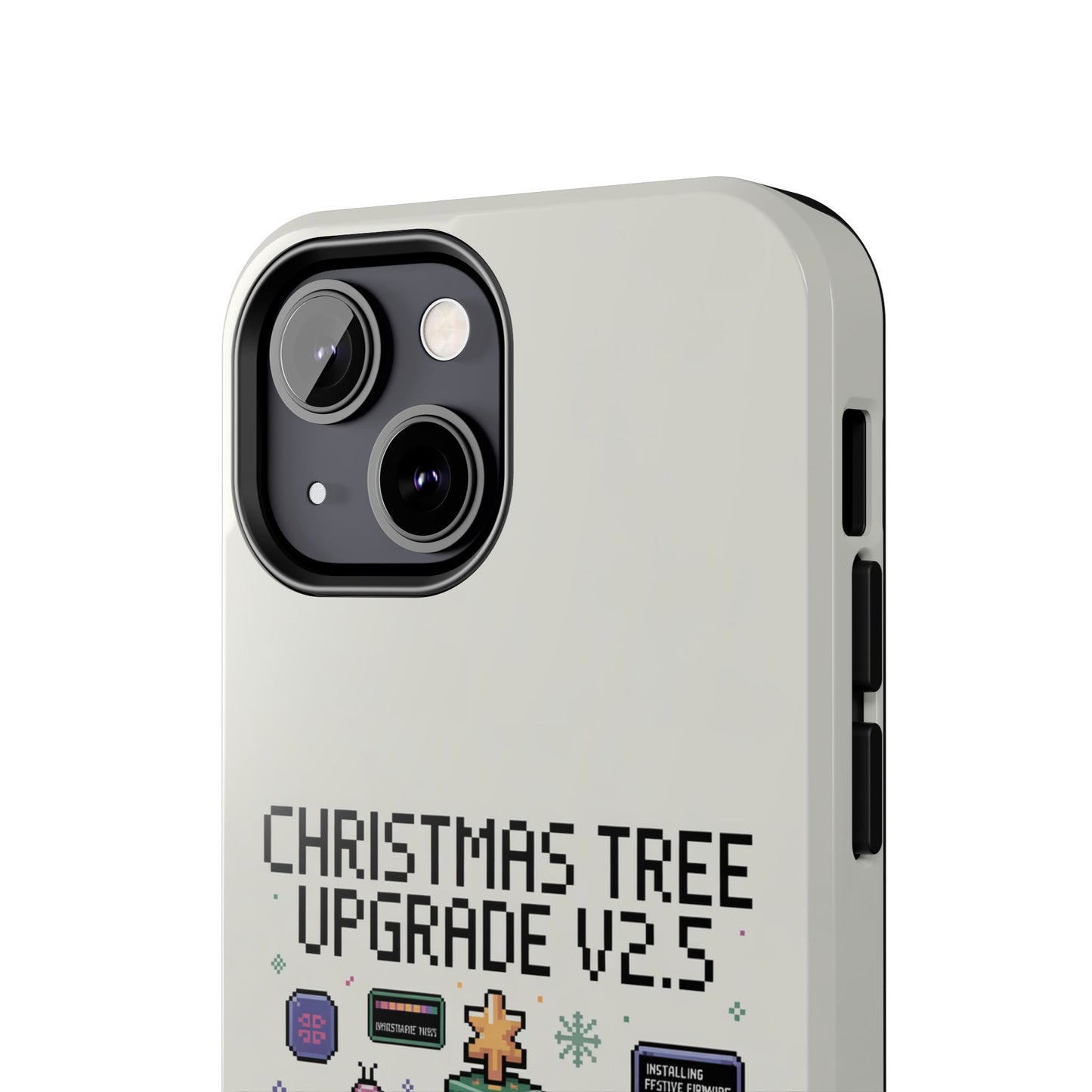 Christmas Tree Upgrade Tough iPhone Case - Pixel Art Design
