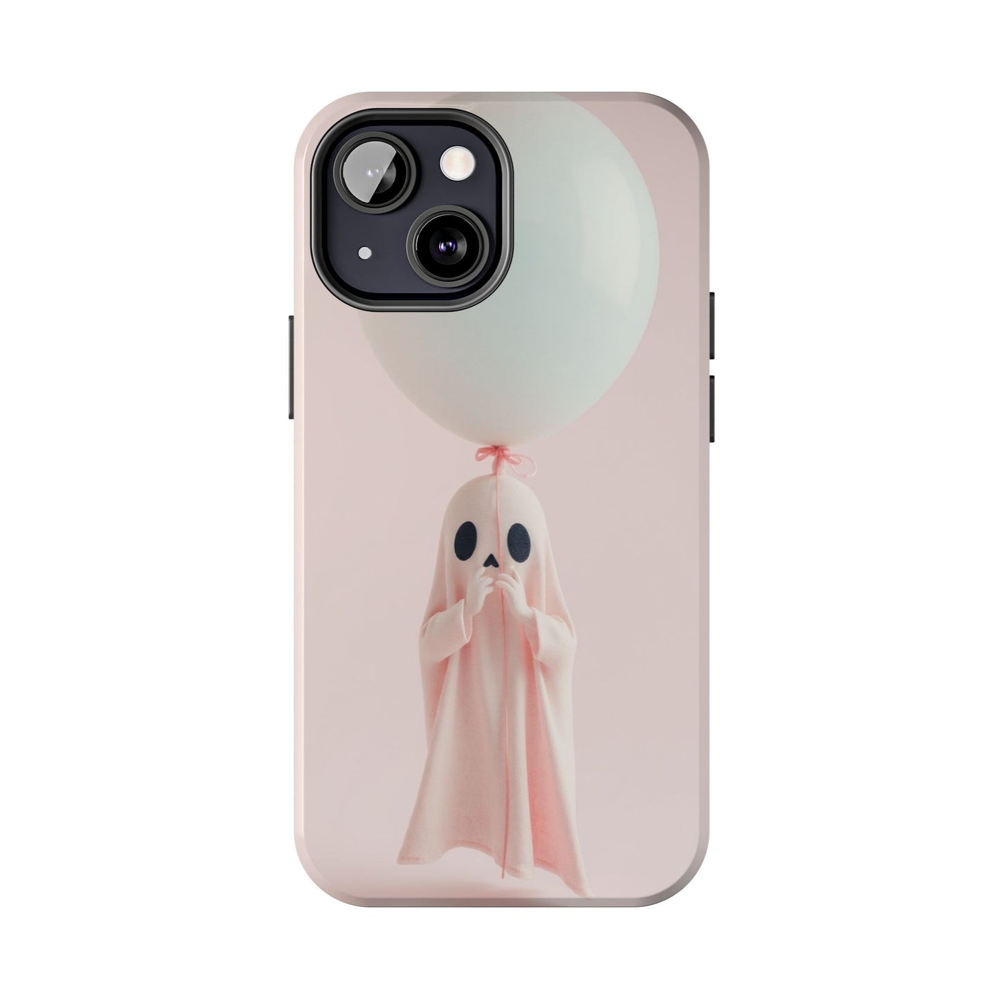 Cute Ghost Phone Case with Balloon - Tough Protection for Spooky Vibes