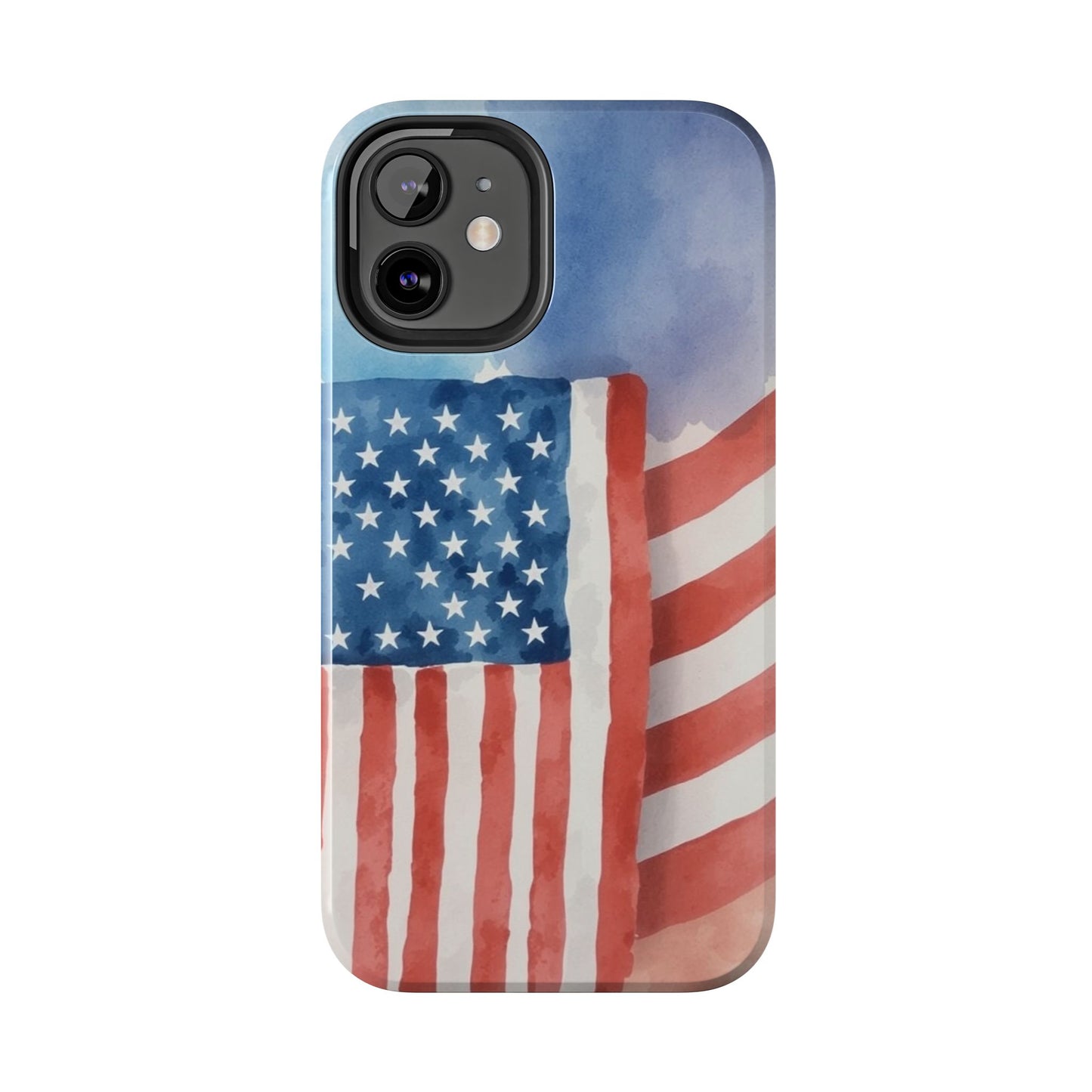 Abstract Watercolor American Flag Design - Tough Phone Case - for iPhone