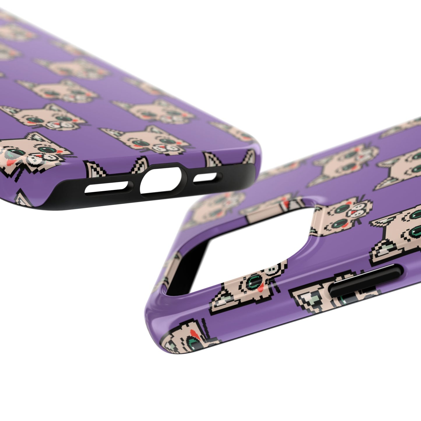 Cute Pixel Cat Tough Phone Case – Fun and Durable Protection for Cat Lovers - for iPhone