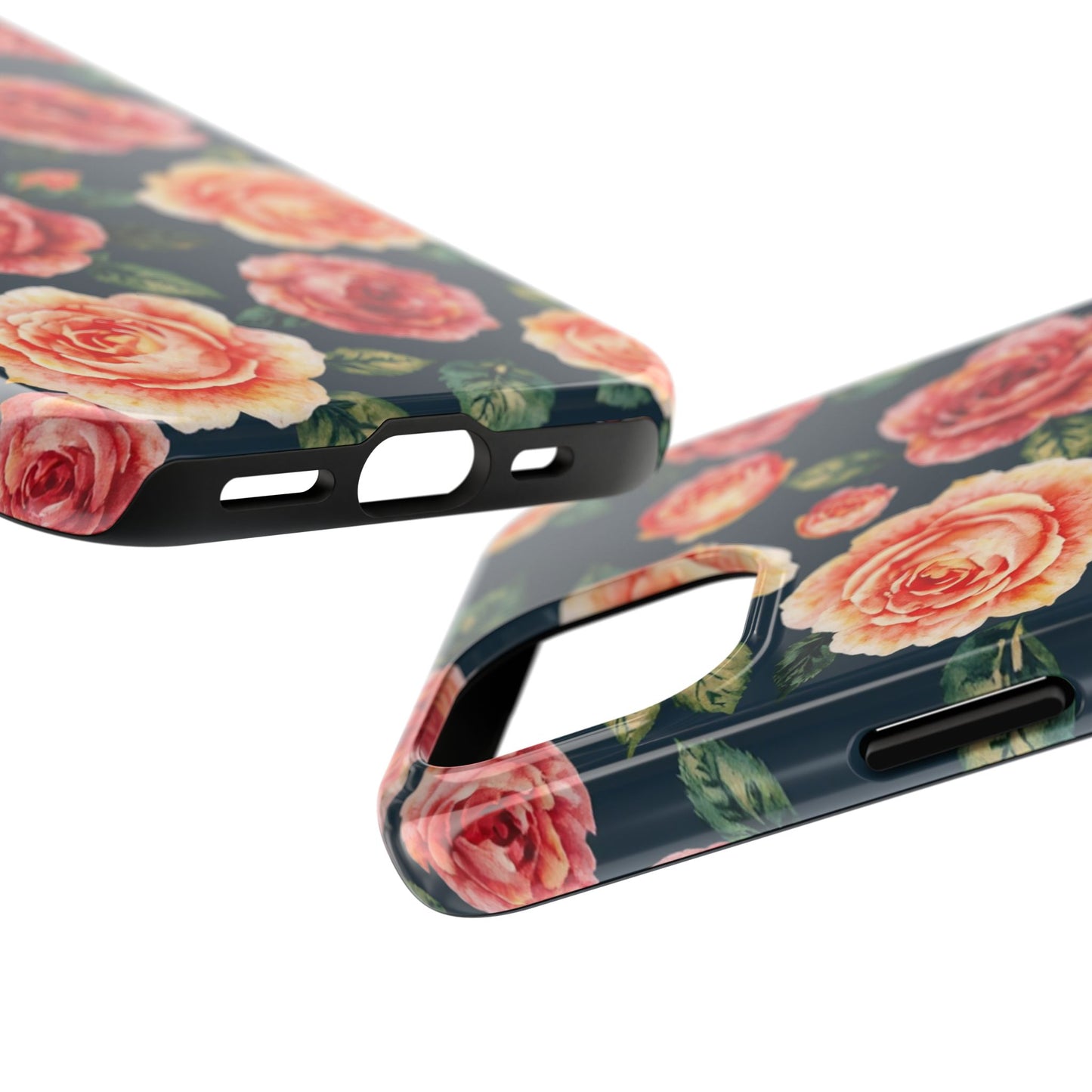 Floral Tough Phone Cases - Durable & Stylish New Age Rose Design - for iPhone