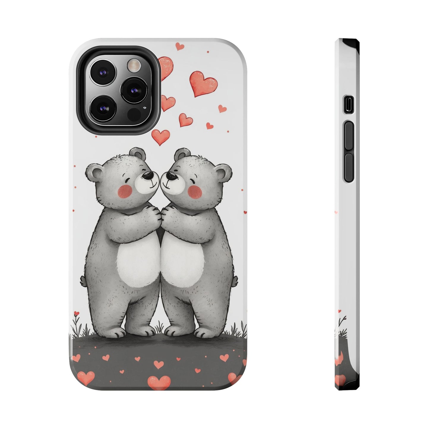 Cute Bear Love Tough Phone Case - Perfect for Valentine's Day & Couples