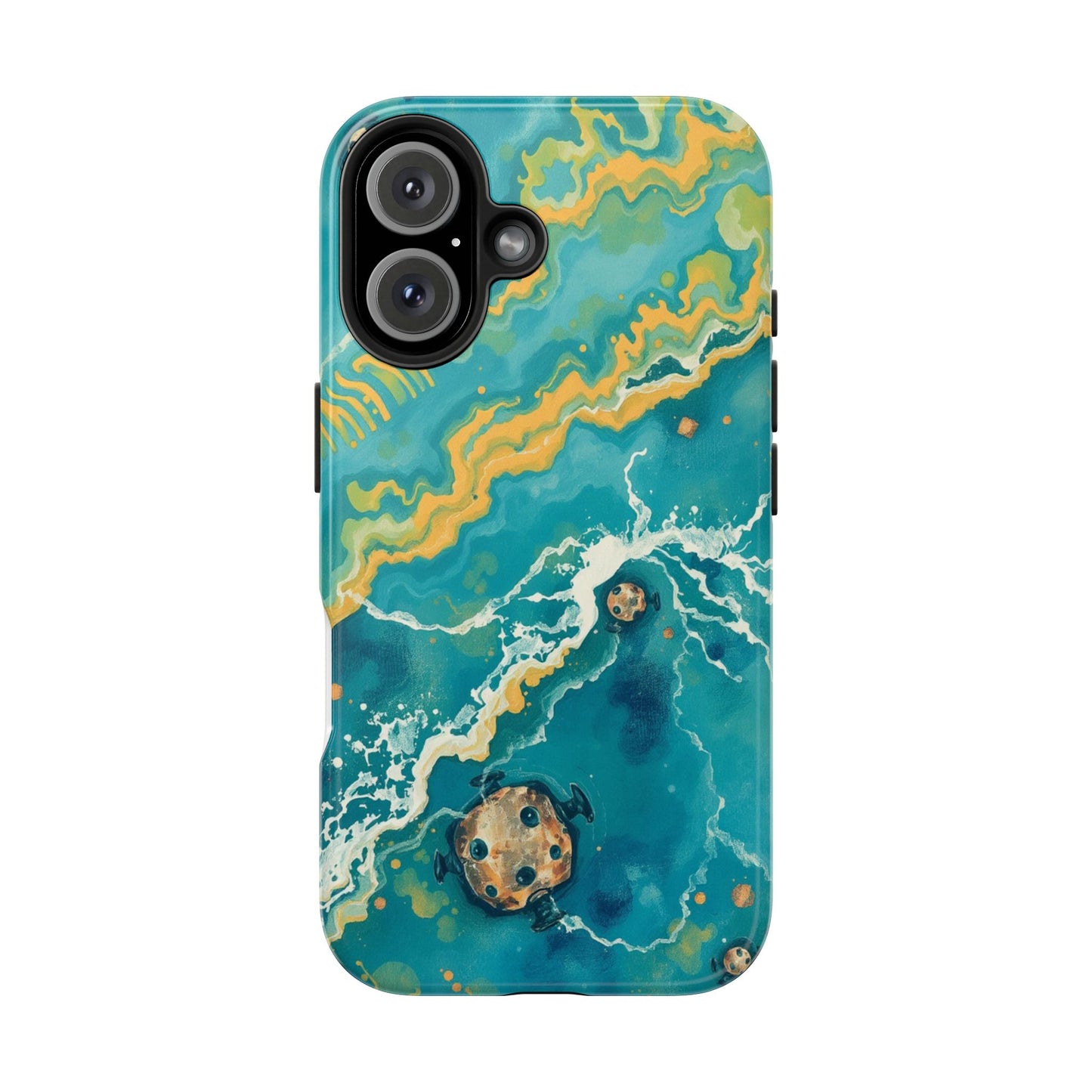 Ocean Wave Tough Phone Case – Durable Protection with Abstract Art Design