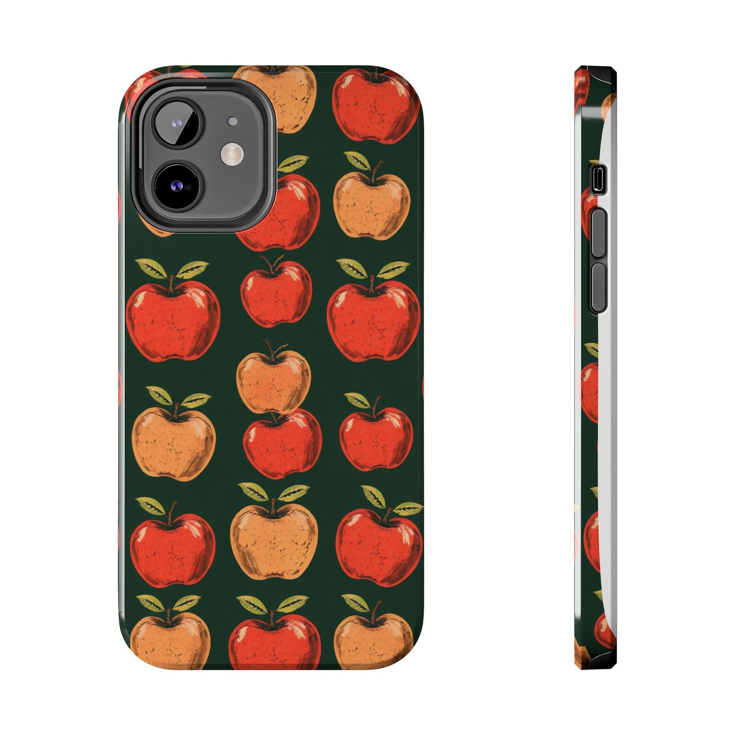 Apple Retro Pattern Tough Phone Case - Durable, Stylish, and Protective for Everyday Use - for iPhone