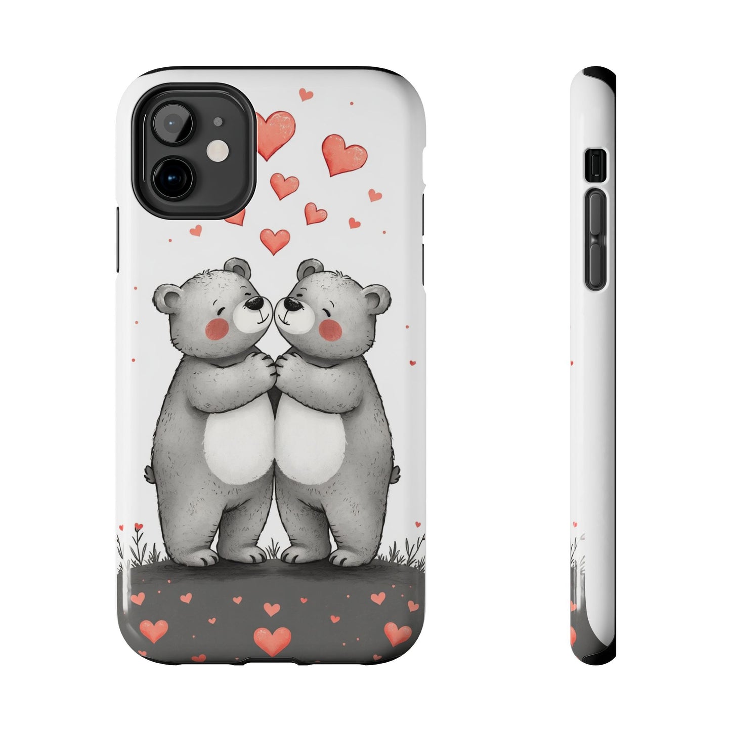 Cute Bear Love Tough Phone Case - Perfect for Valentine's Day & Couples