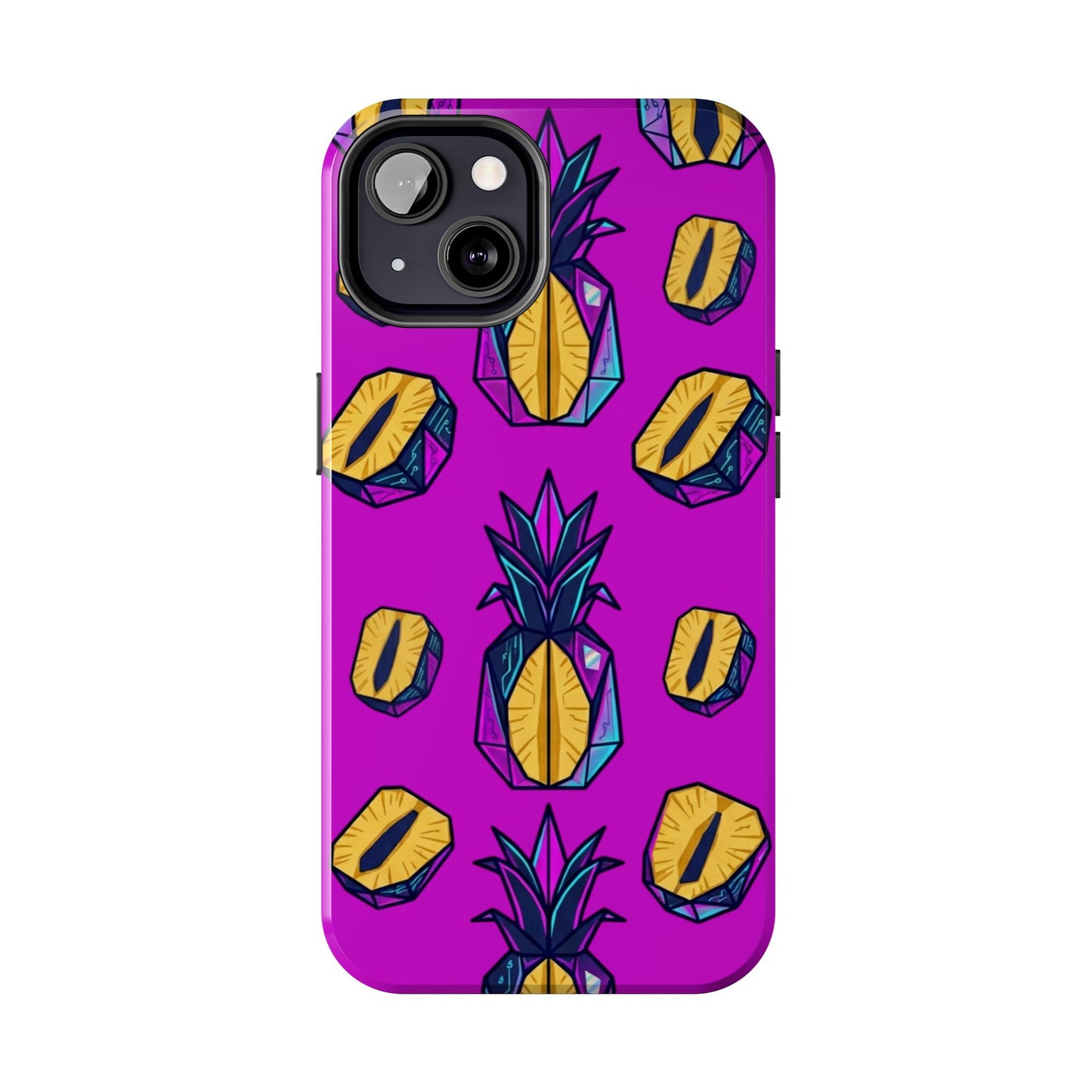 Cyberpunk Origami Pineapple iPhone Case