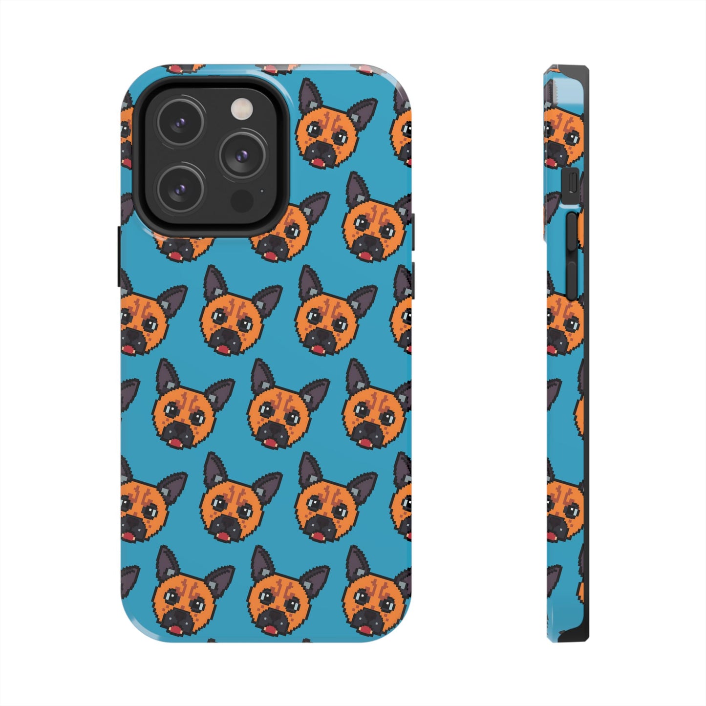 Cute Orange Dog Pixel Art Pattern Tough Phone Case - Fun & Durable Protection - for iPhone