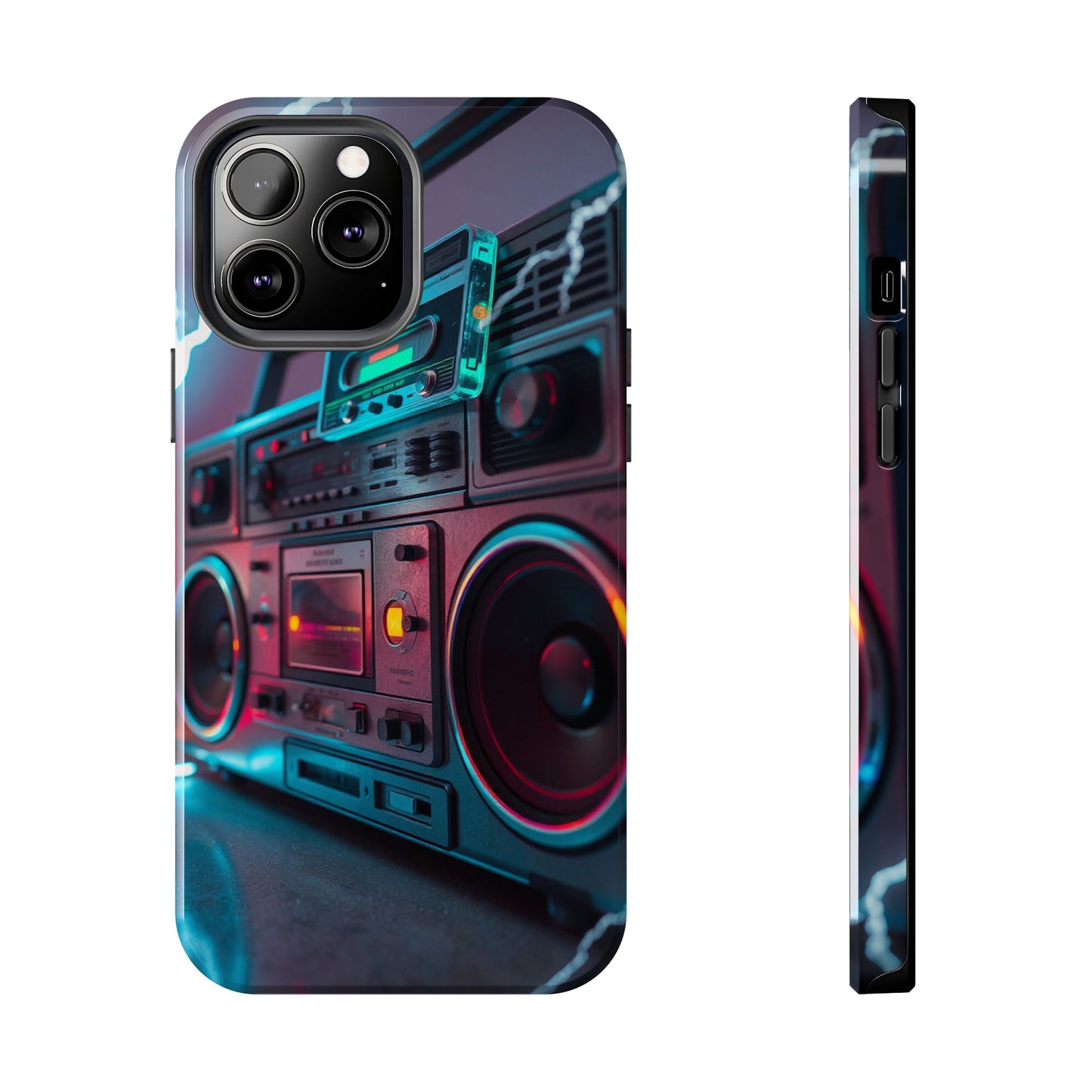 Retro Boombox Tough Phone Case – Vibrant Protection for Music Lovers