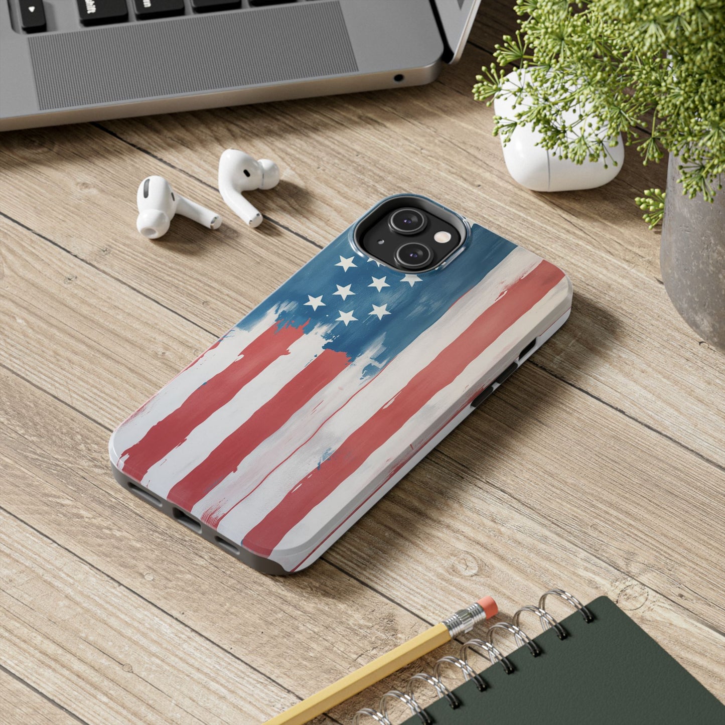 Patriotic Tough Phone Cases - Abstract USA Flag Design for Durable Protection - for iPhone