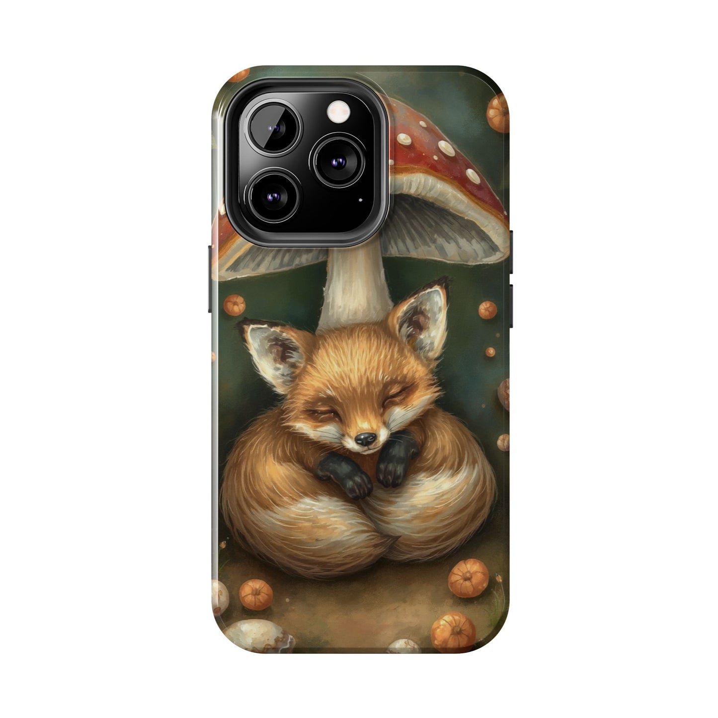 Cute Fox & Mushroom Phone Case - Tough Protective Cover