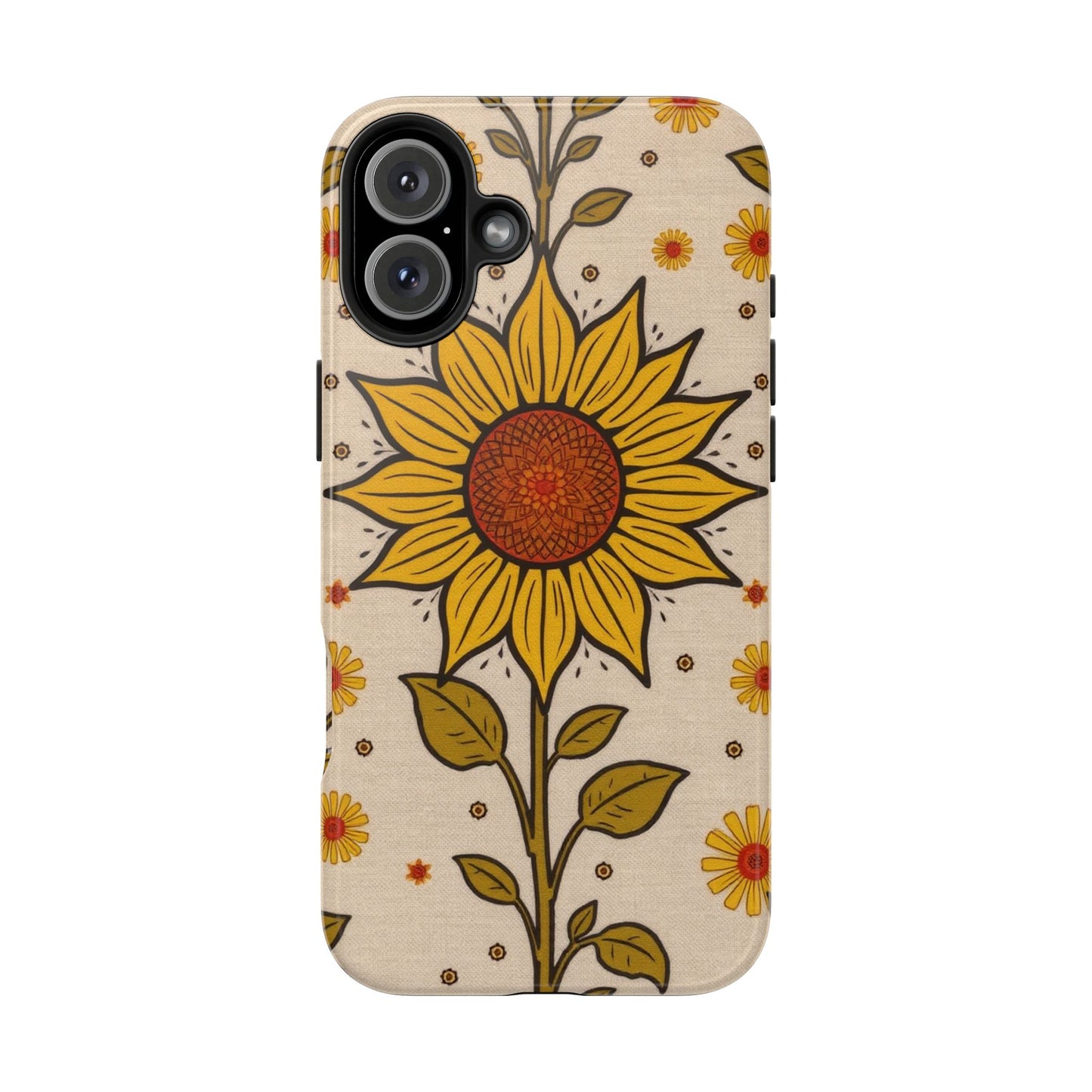 Bright Sunflower Origins Tough Phone Case - Floral Design for Nature Lovers - for iPhone