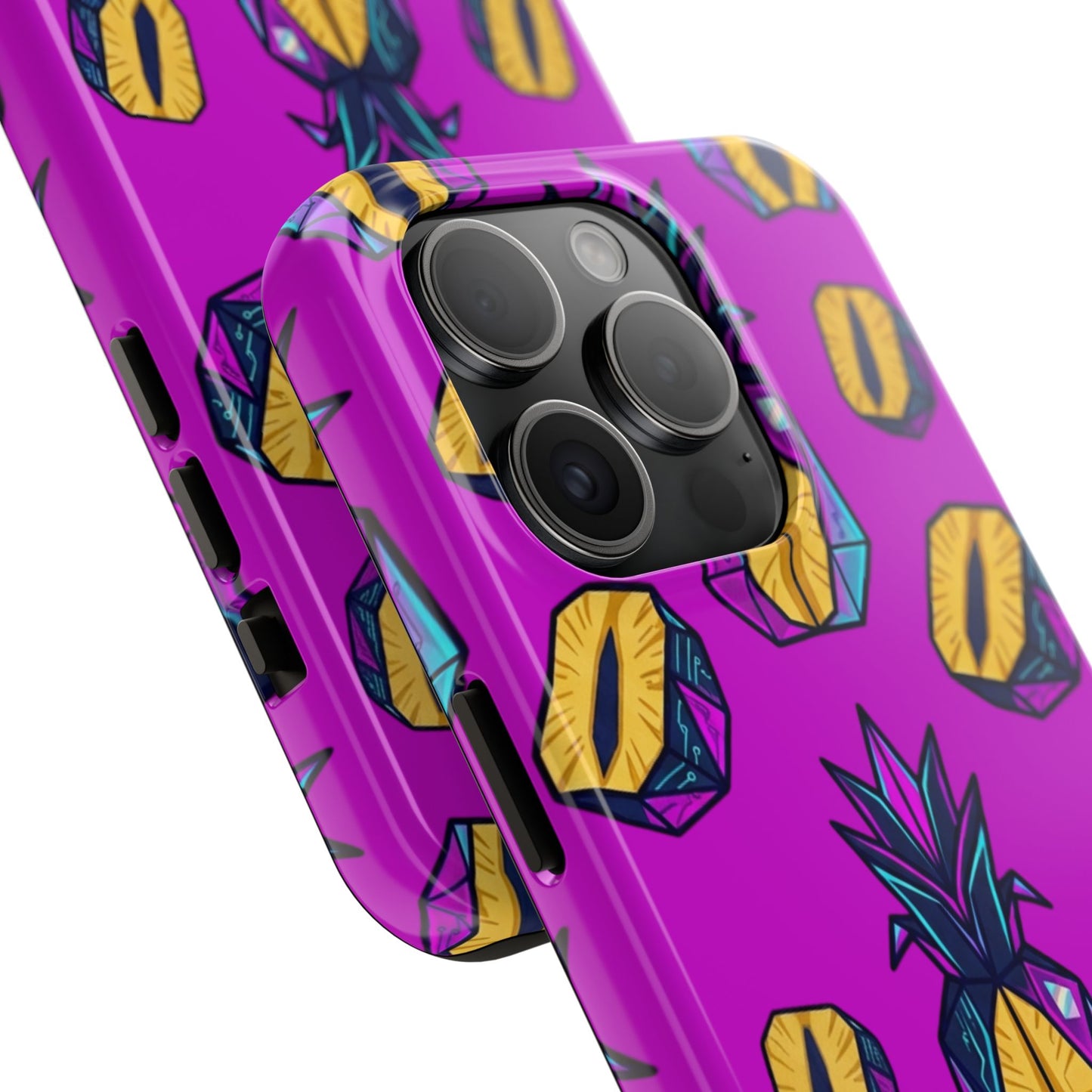 Cyberpunk Origami Pineapple iPhone Case