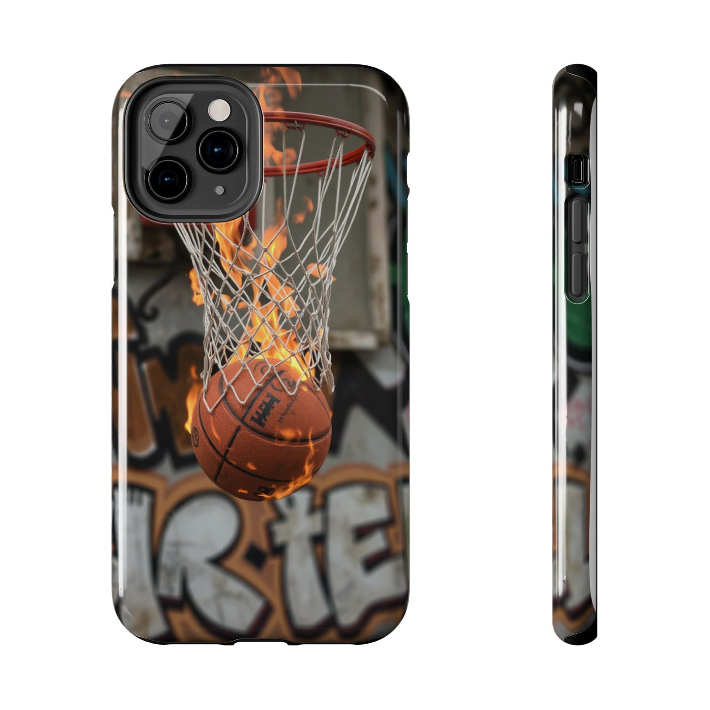 Fire Basketball Tough Phone Case - Durable Sporty Design for Athletes & Fans