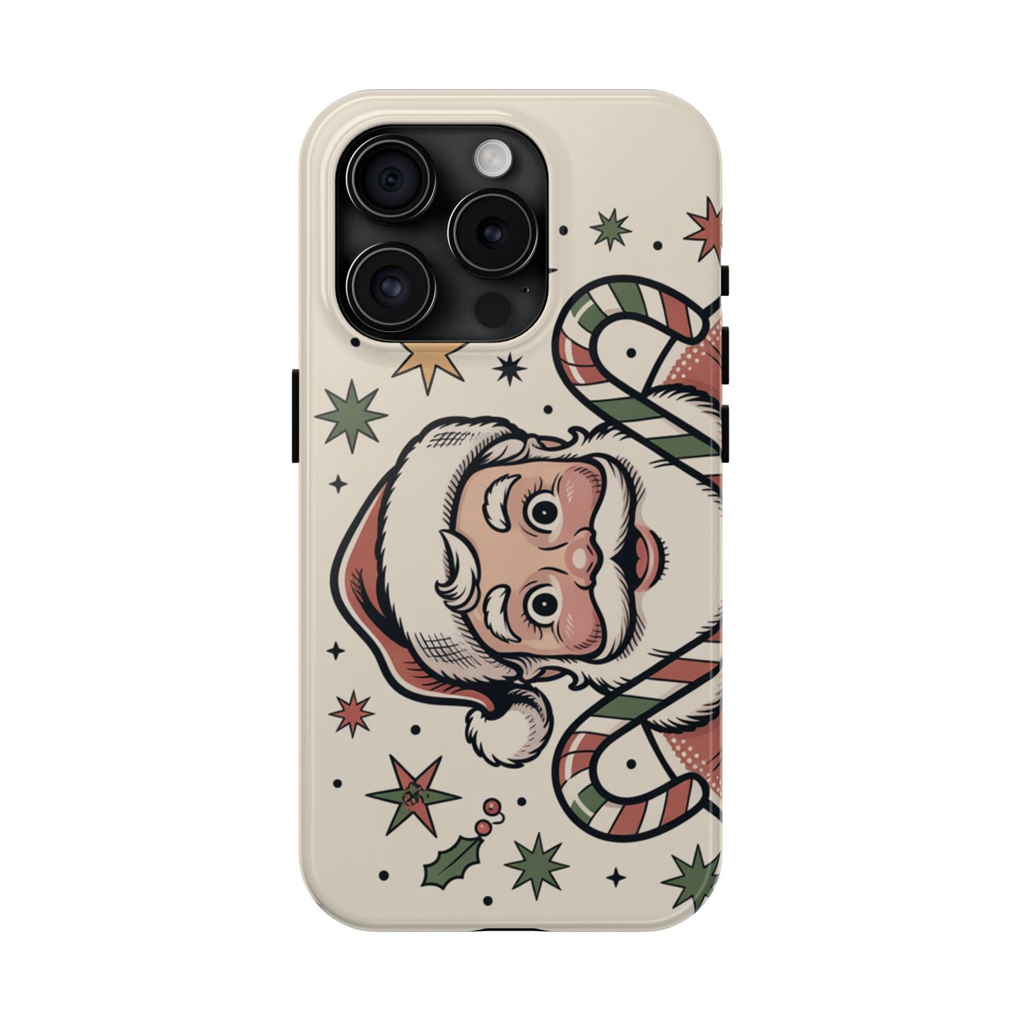 Retro Santa Tough Phone Case - Festive Holiday Design