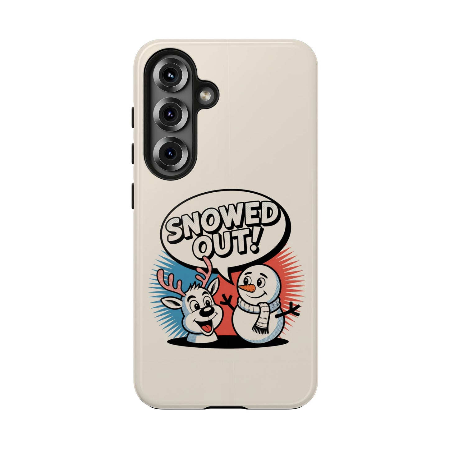 Snowman & Reindeer Tough Phone Case - Snowed Out Holiday Design