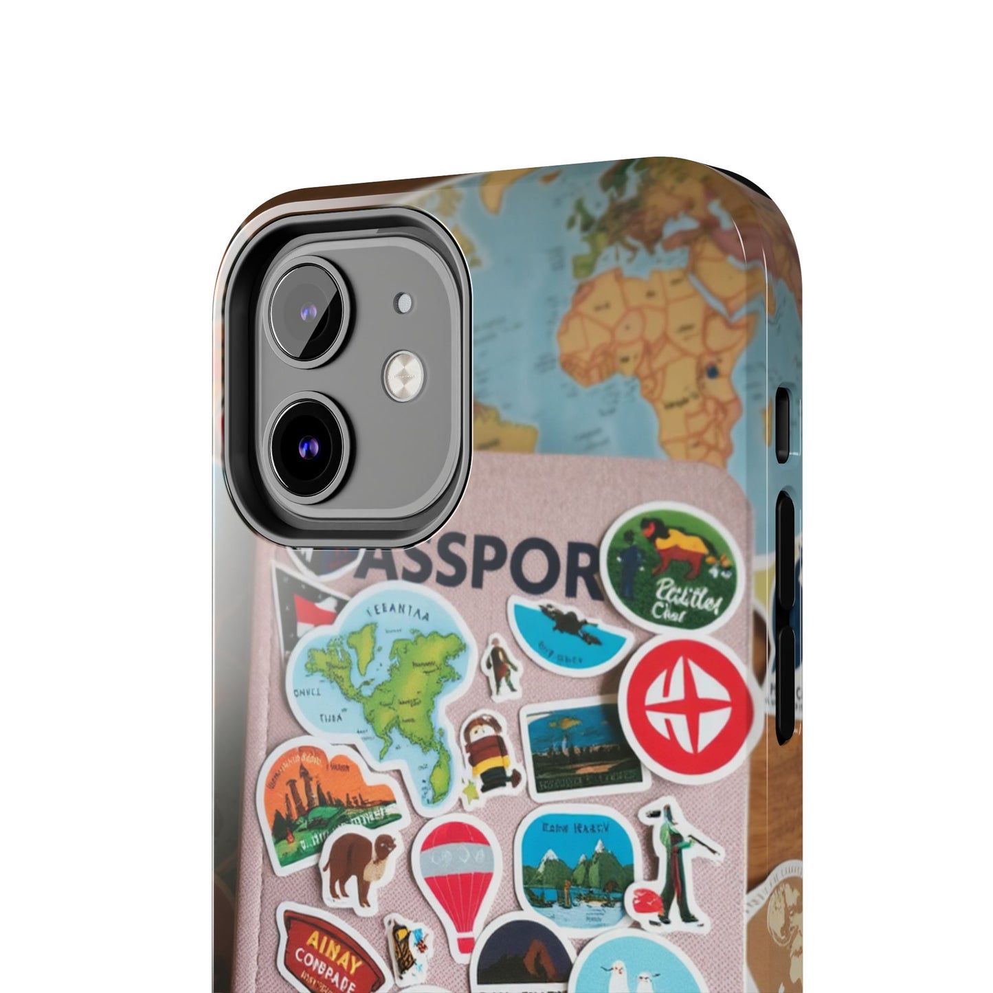 Adventure Stickers Phone Case - Tough Protection for Travel Lovers