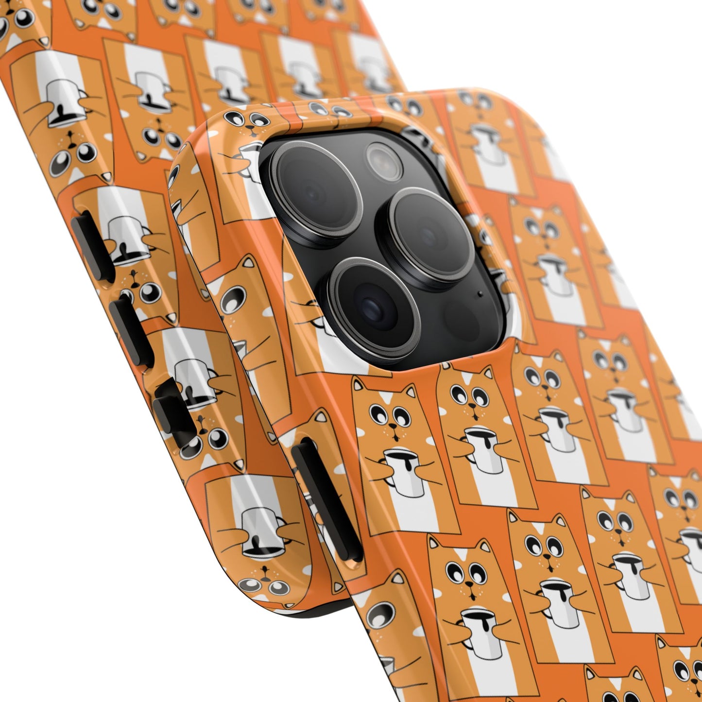 Coffee Cat Tough Phone Case – Durable, Fun, Perfect for Pet Lovers - for iPhone