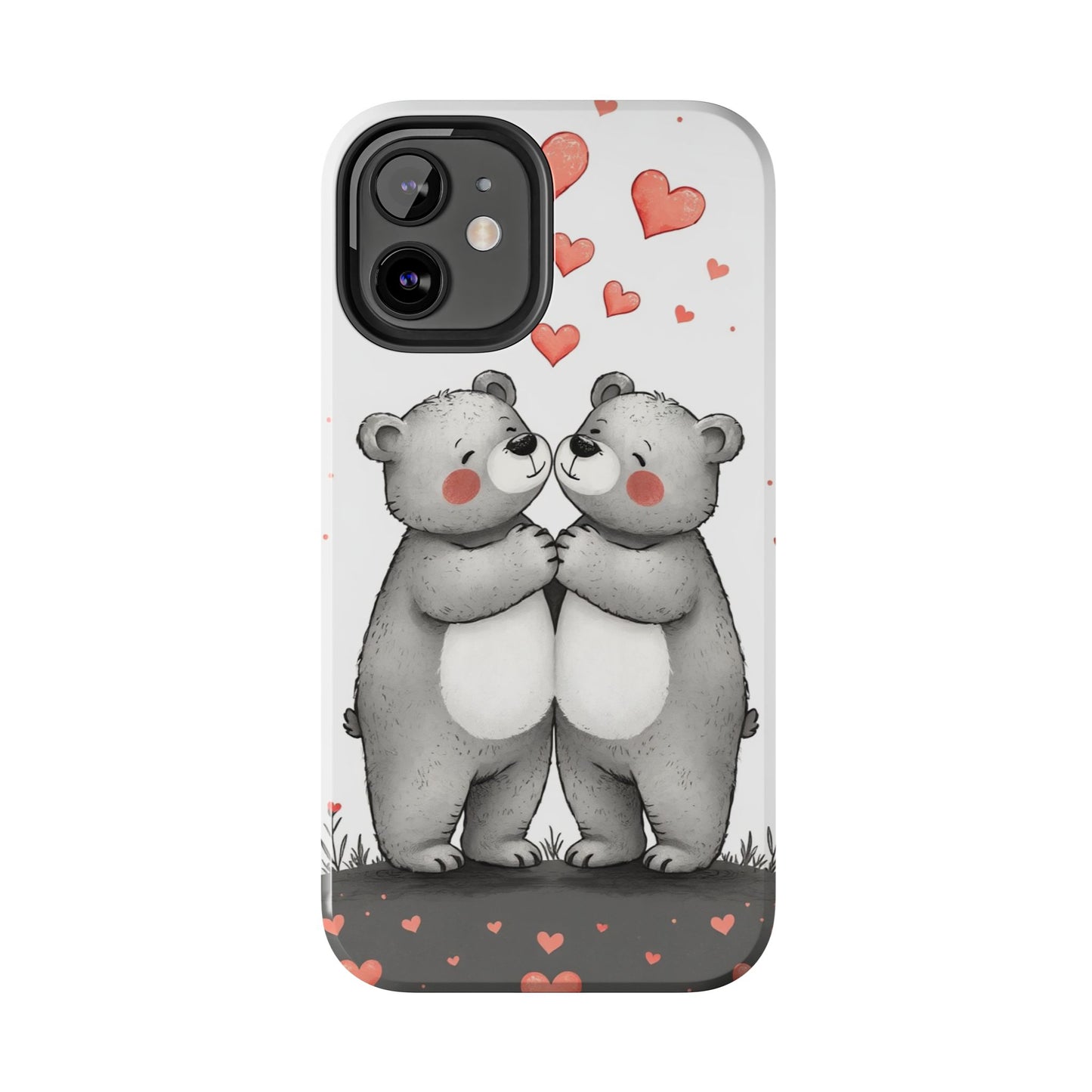 Cute Bear Love Tough Phone Case - Perfect for Valentine's Day & Couples