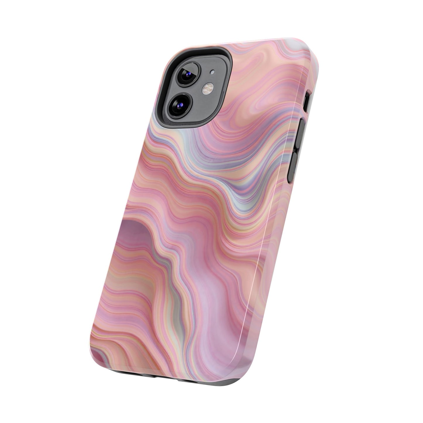 Stylish Tough Phone Cases - Abstract Pink Marble Design