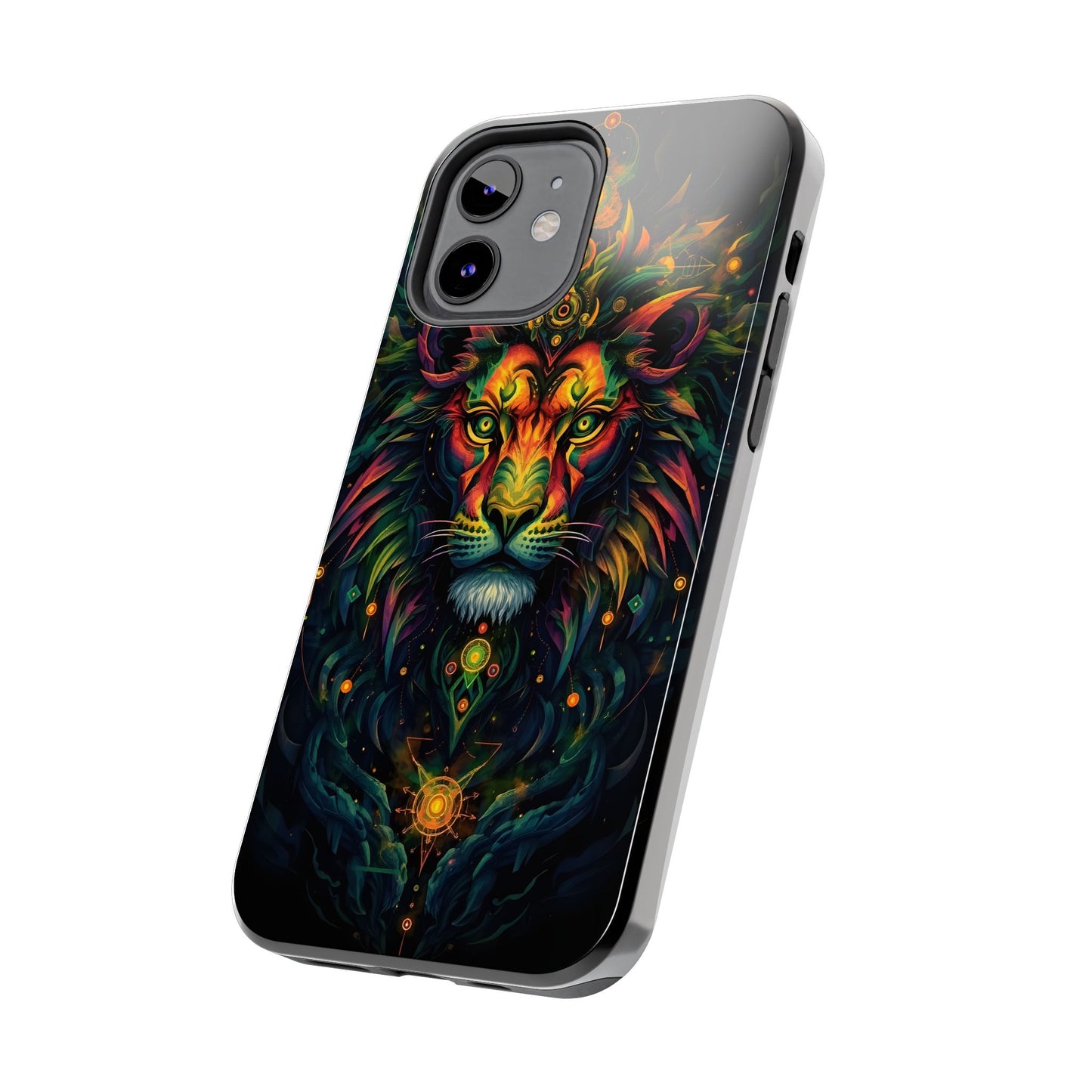 Vibrant Mystical Lion Art Tough Phone Case - Bold Protector for Animal Lovers - for iPhone