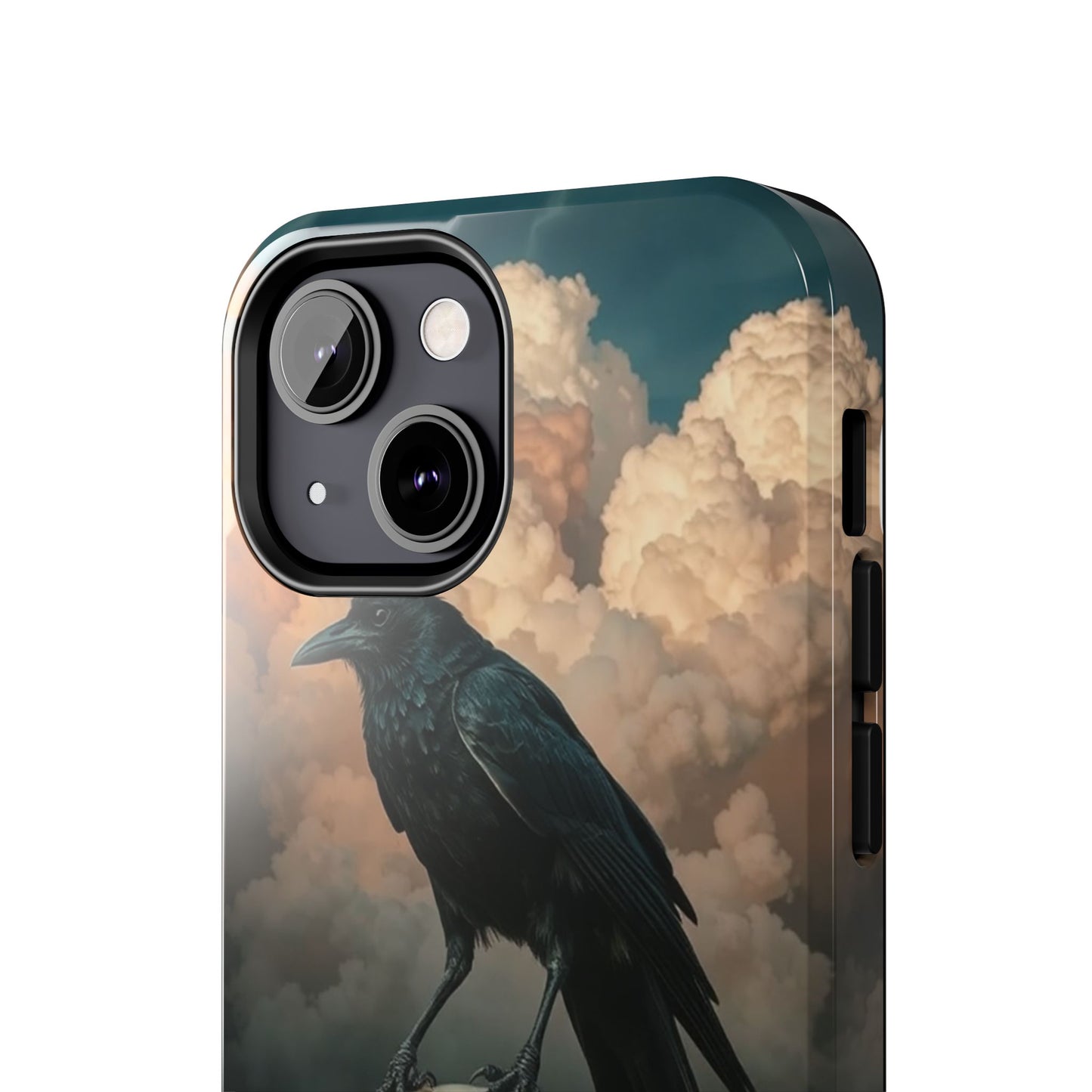 Gothic Raven Skull Tough Phone Case - Unique Protective Cover for Halloween Lovers