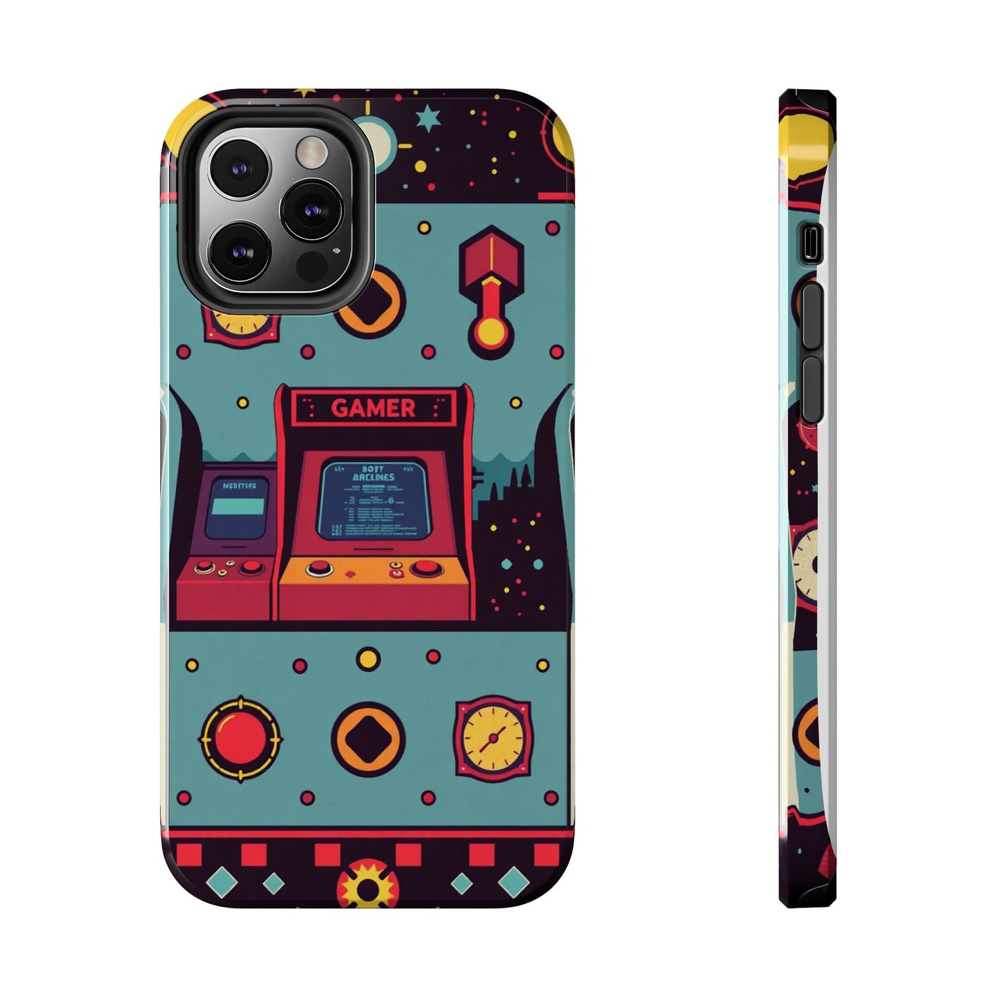 Retro Gamer Tough Phone Case - Vibrant Arcade Design for Gaming Enthusiasts - for iPhone