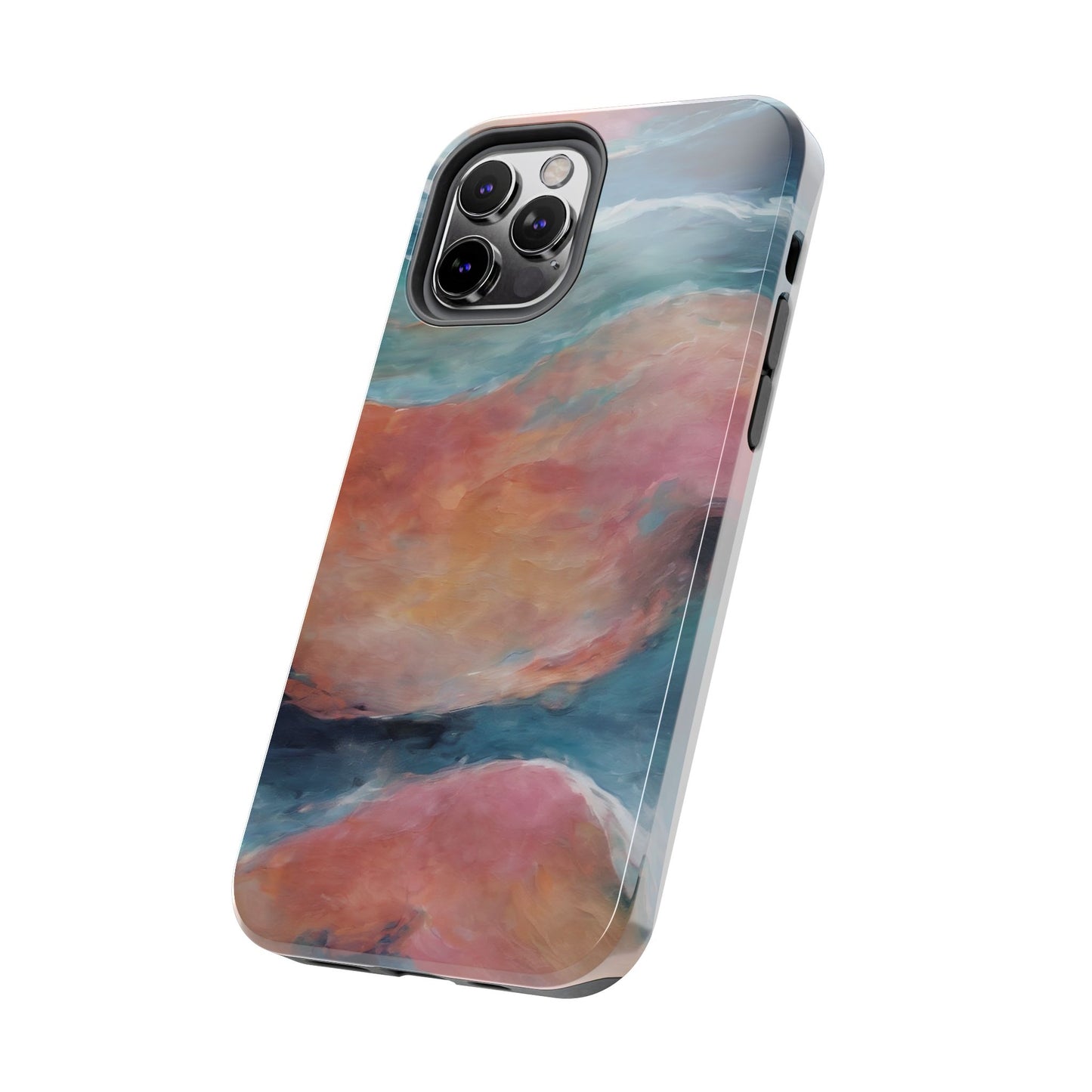Artistic Painted Sea Tough Phone Case - Abstract Waves Design - for iPhone