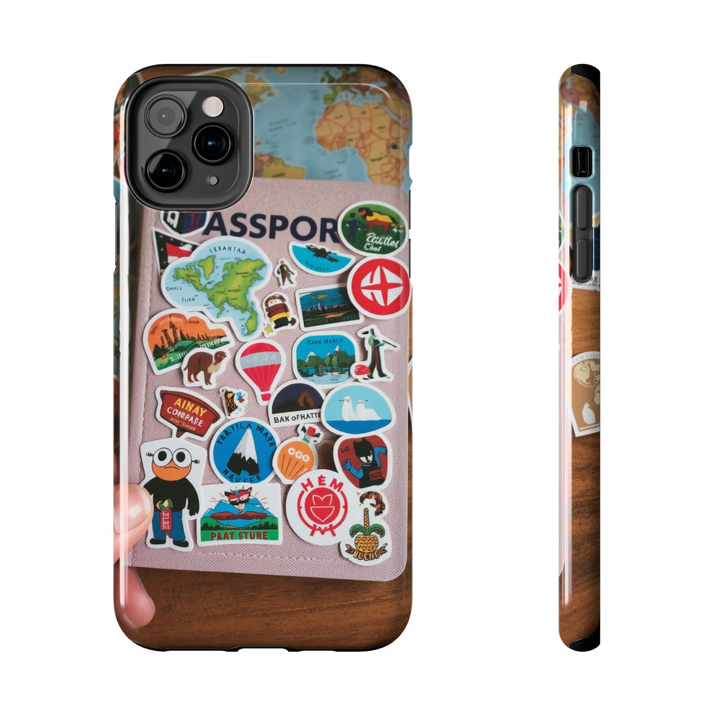 Adventure Stickers Phone Case - Tough Protection for Travel Lovers
