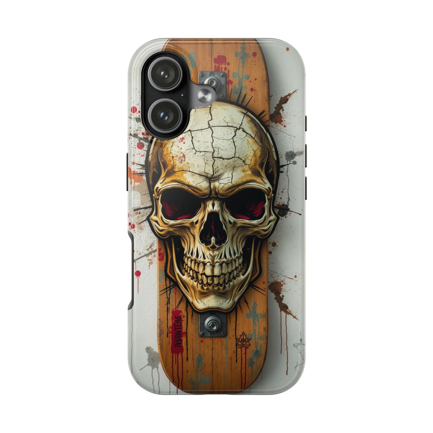 Edgy Skull Tough Phone Case - Durable Protection for Skateboard Enthusiasts
