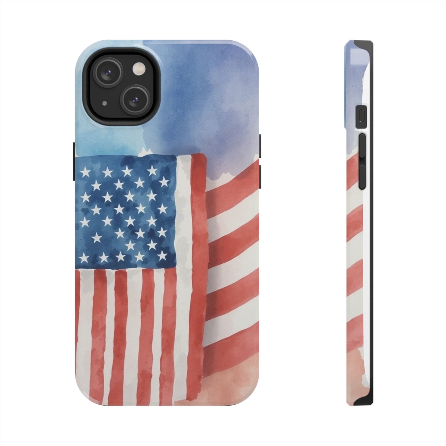 Abstract Watercolor American Flag Design - Tough Phone Case - for iPhone