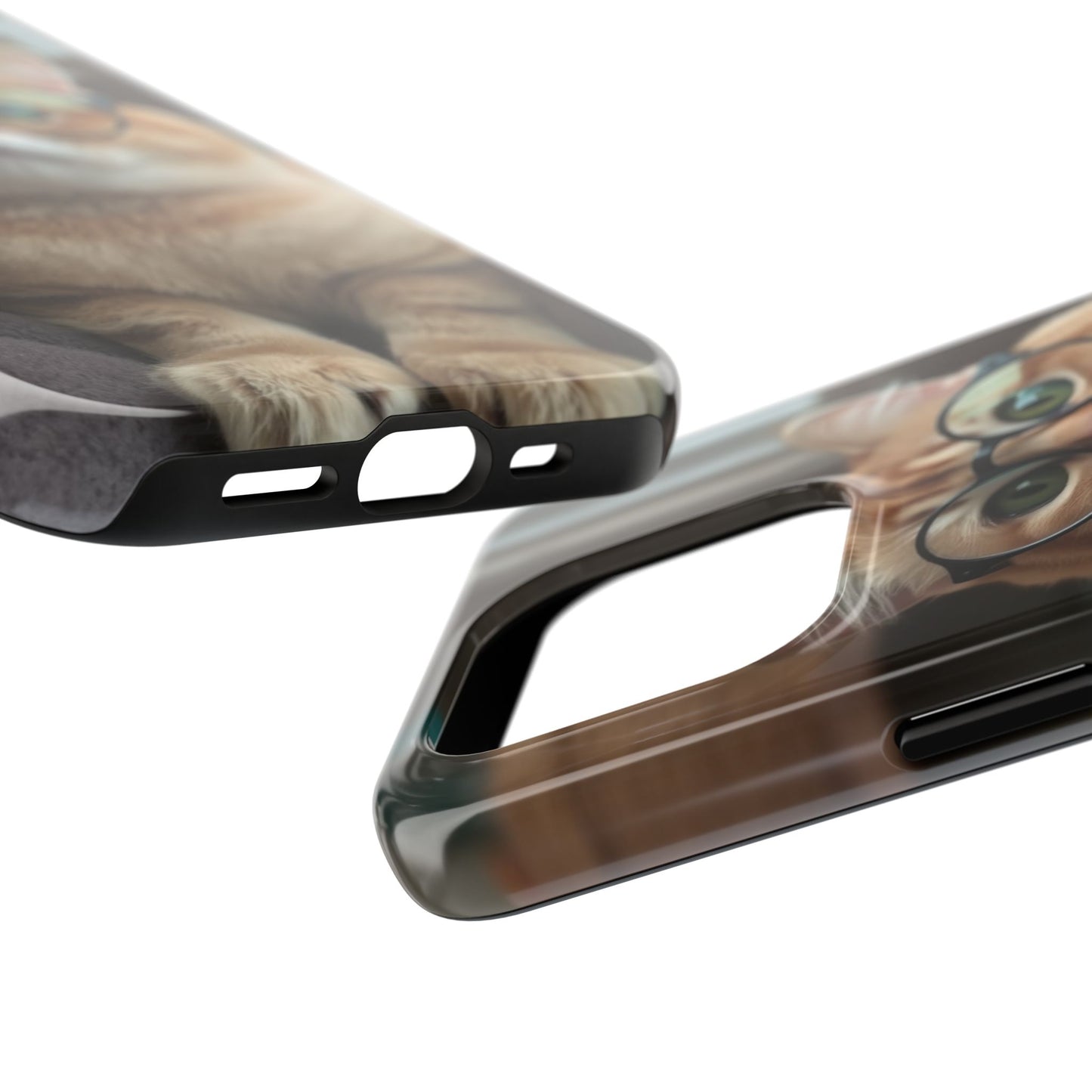 Cute Cat Glasses Tough Phone Case - Fun & Stylish Protection for Cat Lovers