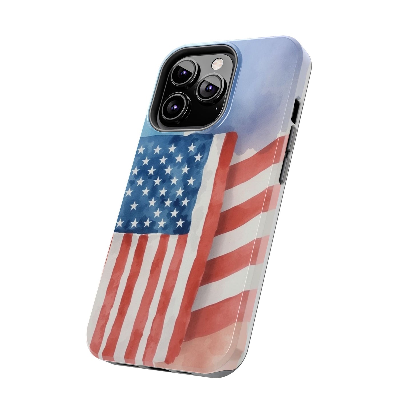 Abstract Watercolor American Flag Design - Tough Phone Case - for iPhone