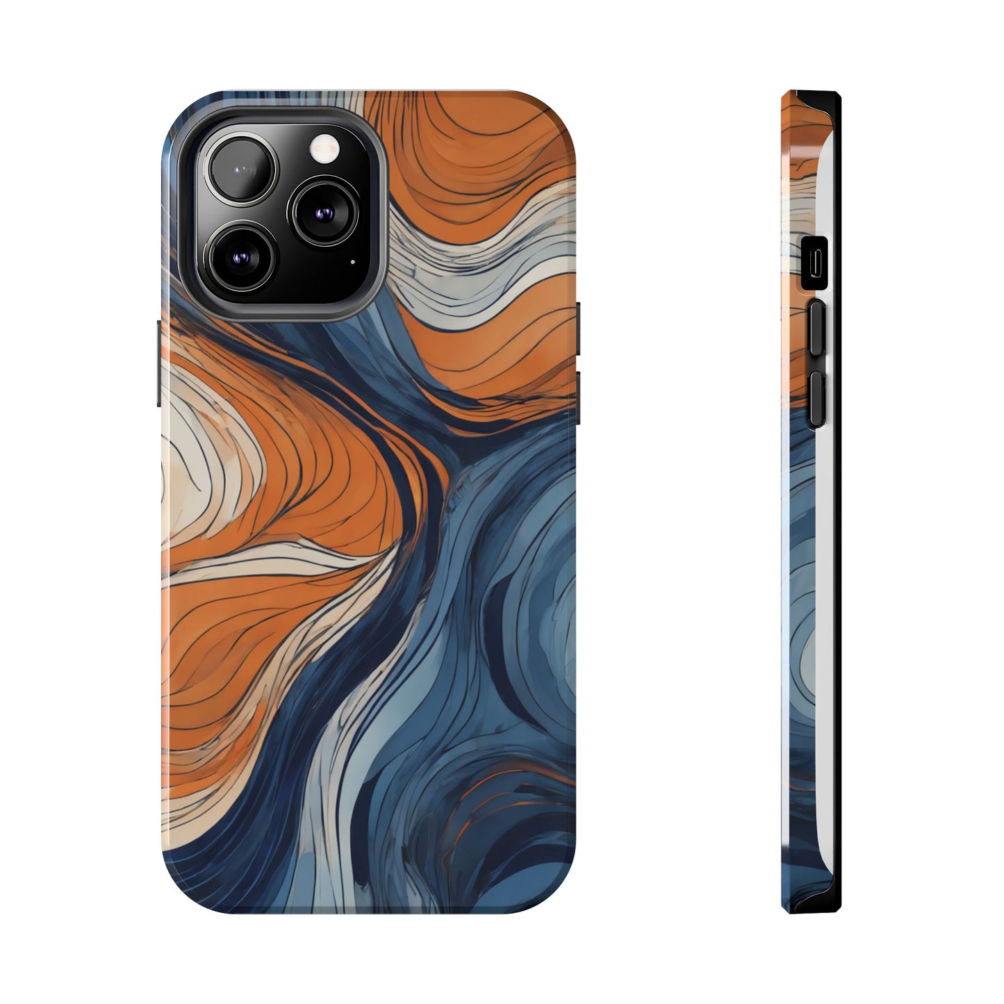 Artistic Tough Phone Case - Vibrant Abstract  Waves Design - for iPhone