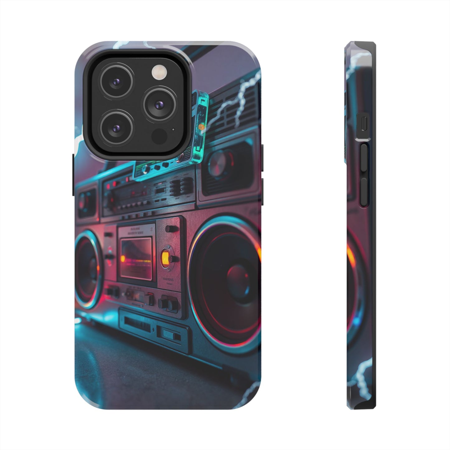 Retro Boombox Tough Phone Case – Vibrant Protection for Music Lovers