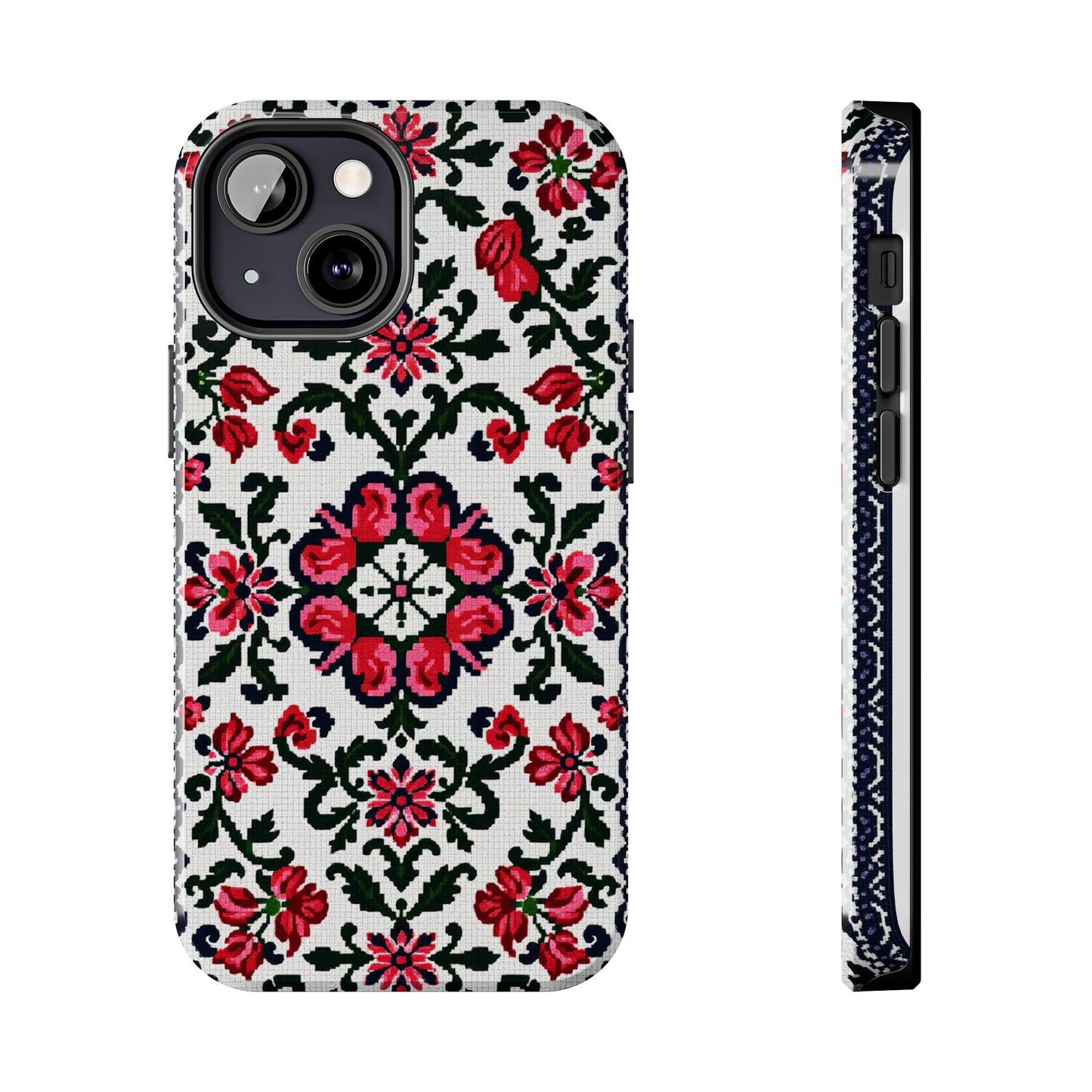 Traditional Knit Floral Design | Tough Phone Case - Durable Protection for iPhone
